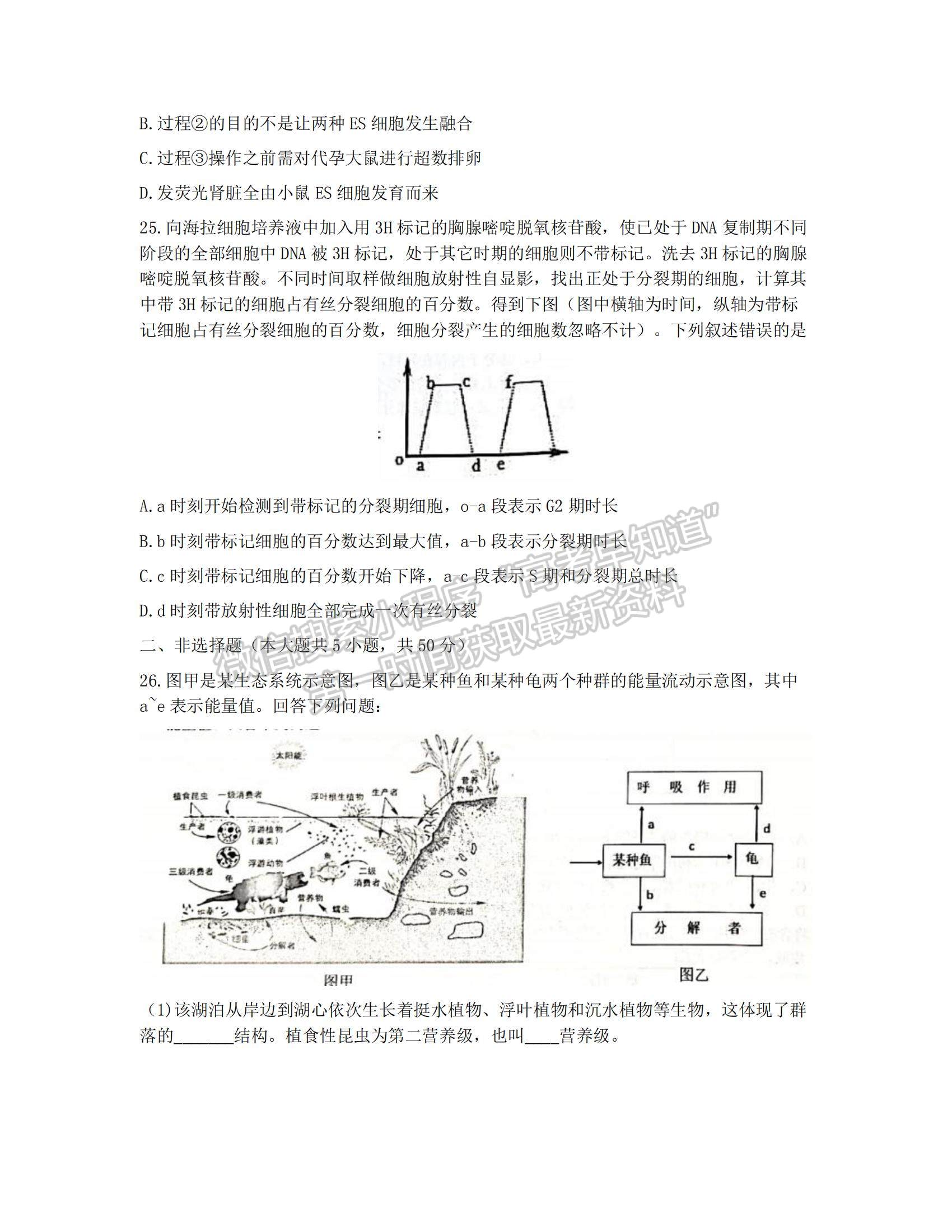 2022浙江省9+1高中聯(lián)盟高三上學(xué)期期中考試生物試題及參考答案