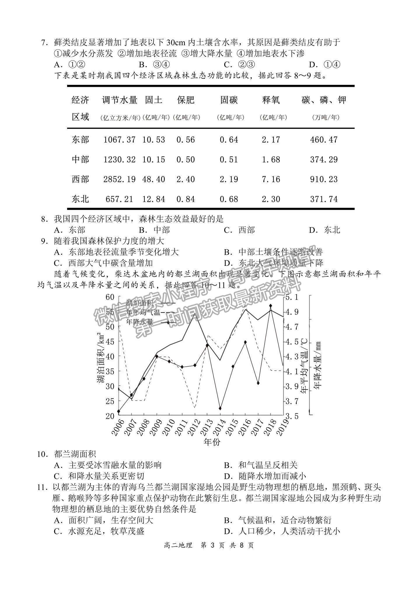 2022全國百強(qiáng)?！邦I(lǐng)軍考試”高二11月聯(lián)考地理試題及參考答案