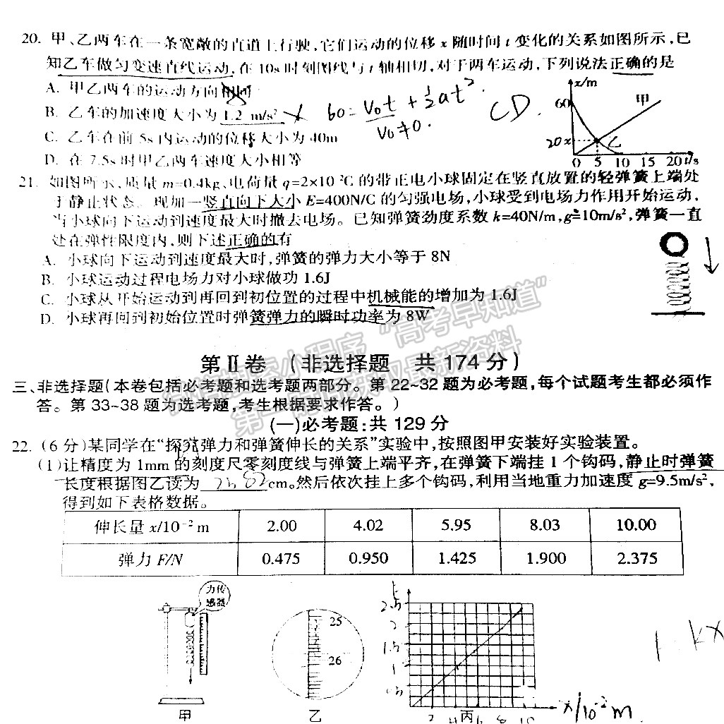 2022四川省涼山州2022屆高中畢業(yè)班第一次診斷性檢測理科綜合試題及答案