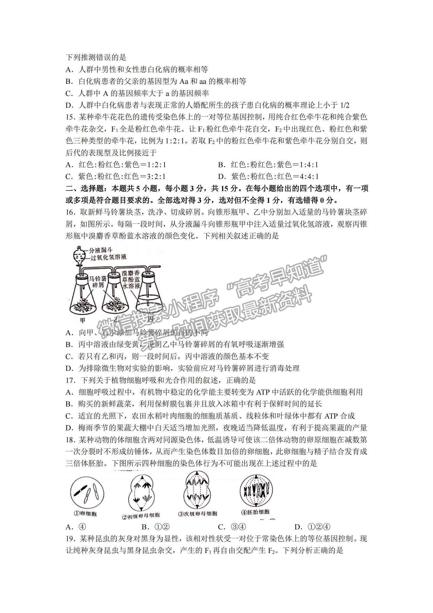 2022遼寧省葫蘆島市協(xié)作校高三10月第一次考試生物試題及參考答案