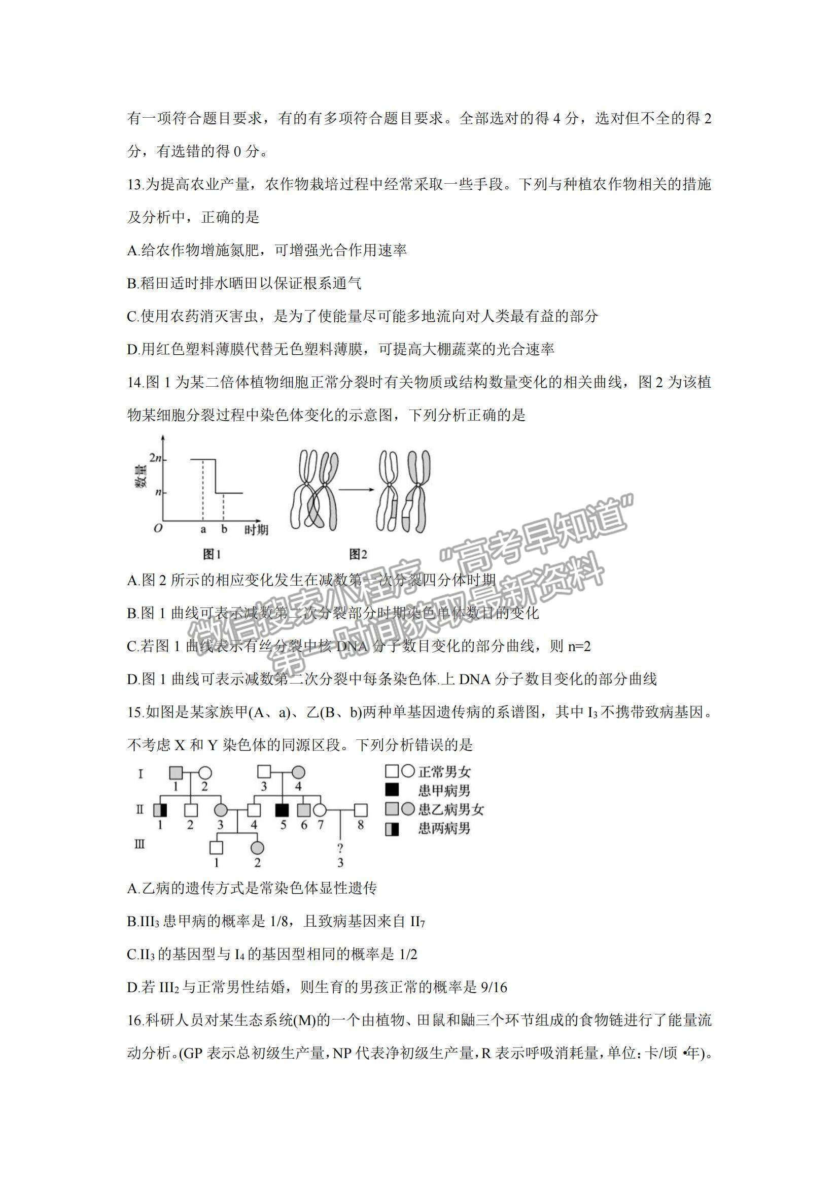 2022湖南省湖湘教育三新探索協(xié)作體高三期中聯(lián)考生物試題及參考答案