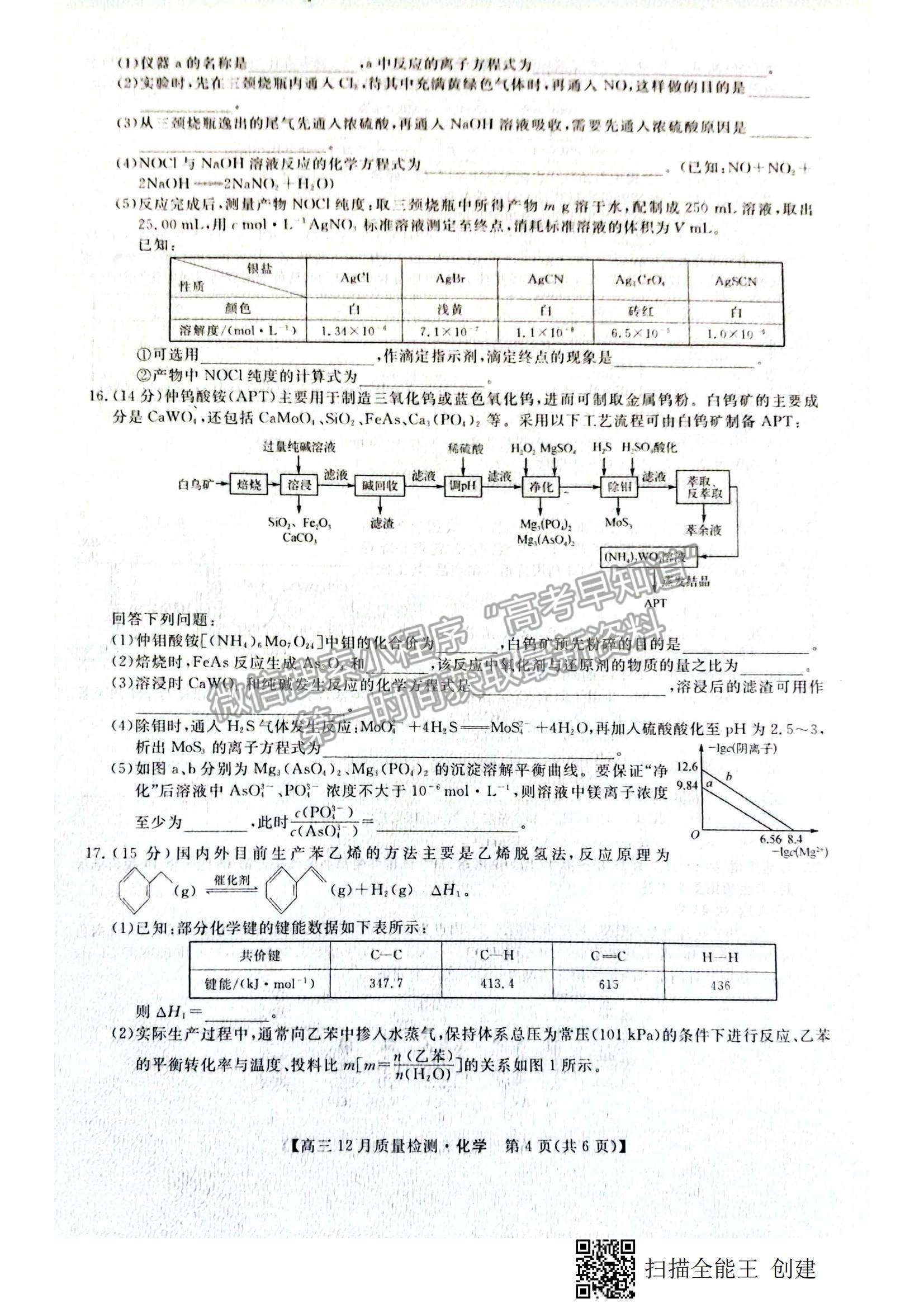 2022金科大聯(lián)考高三第二次聯(lián)考化學(xué)試題及參考答案