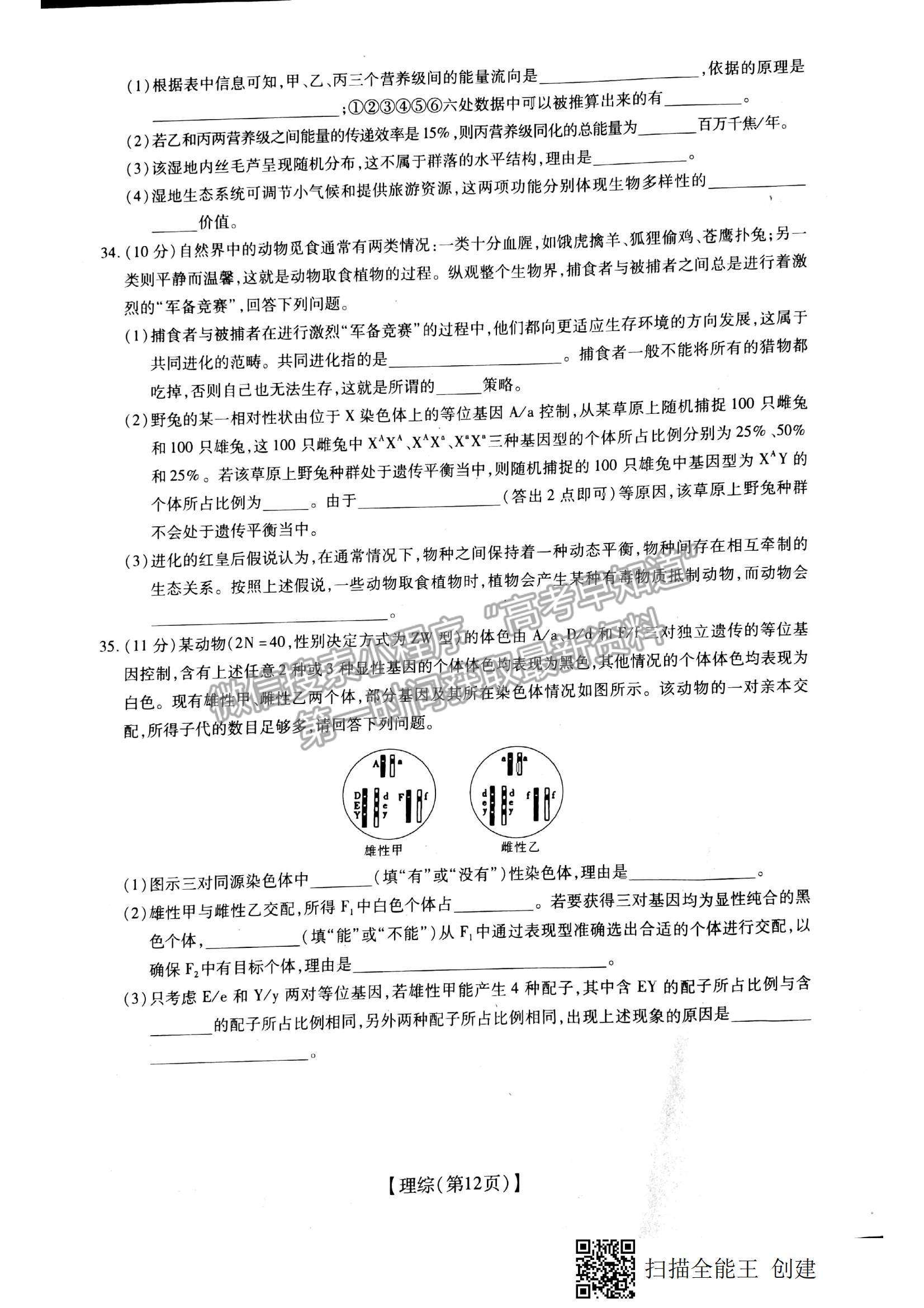 2022江西穩(wěn)派、智慧上進高三上學期12月月考理綜試題及參考答案