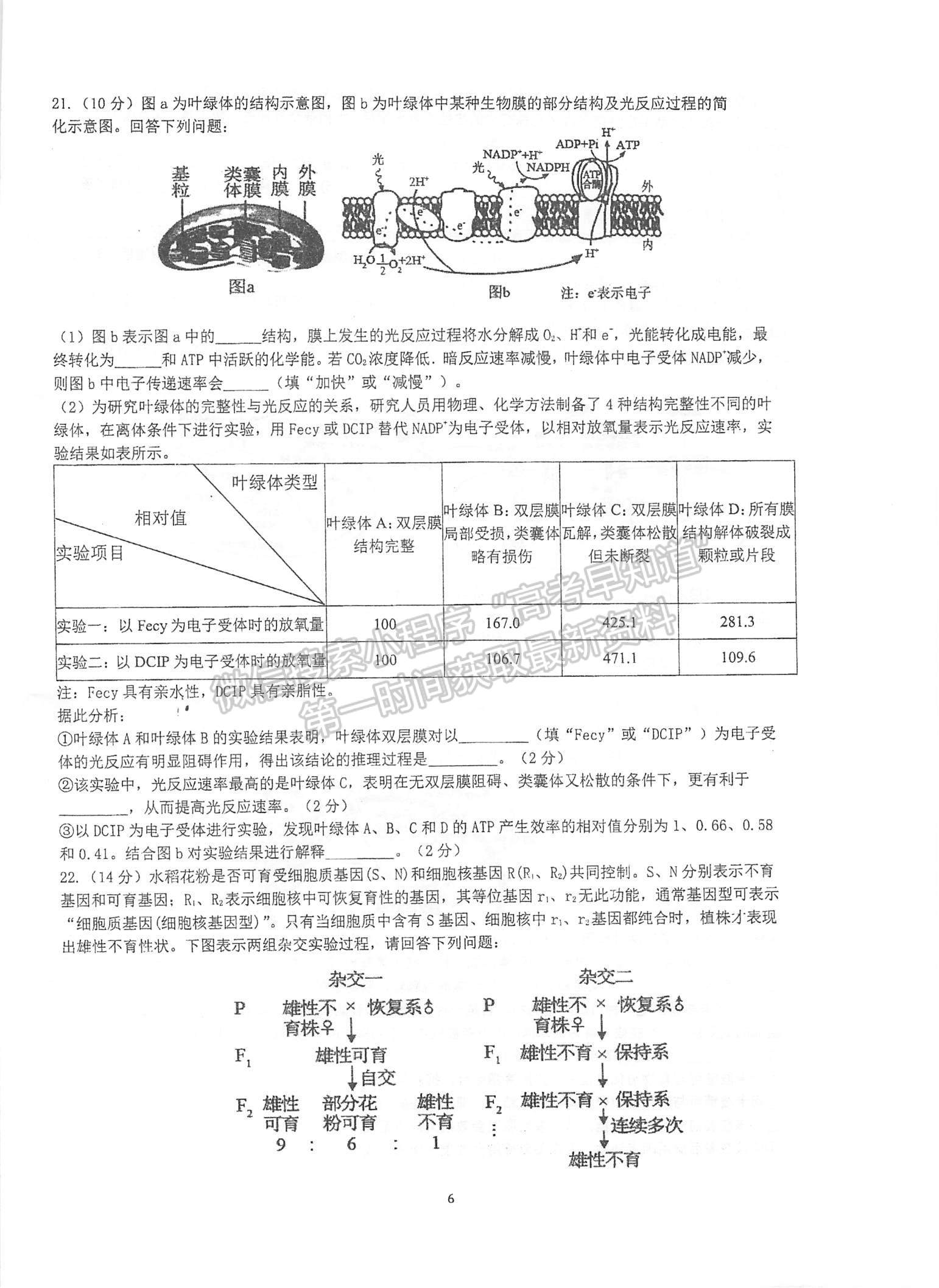 2022江蘇泰州中學(xué)高三12月月度質(zhì)量檢測(cè)生物試題及參考答案