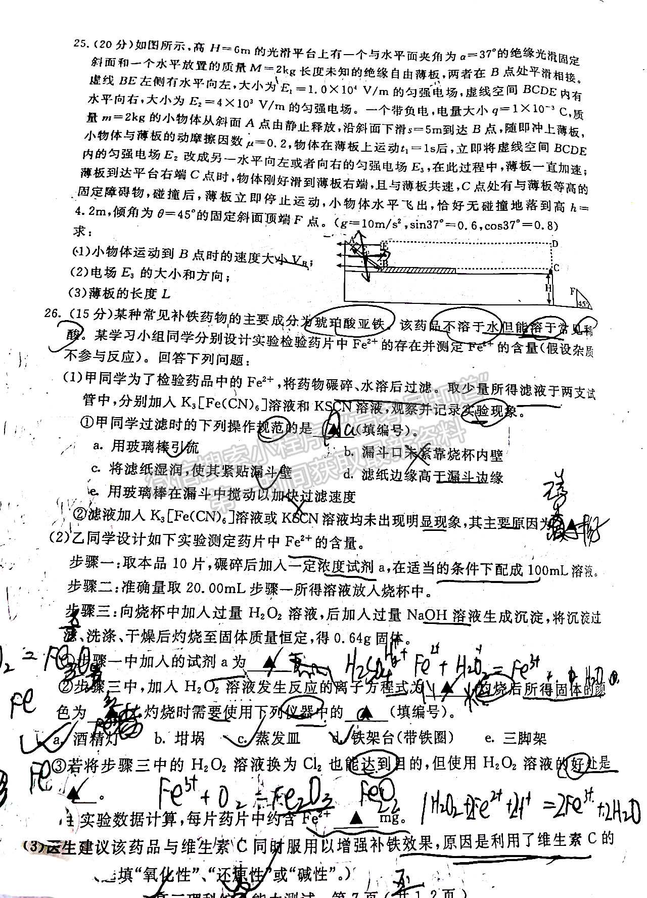 2022四川省樂(lè)山市高中2022屆第一次調(diào)查研究考試?yán)砜凭C合試題