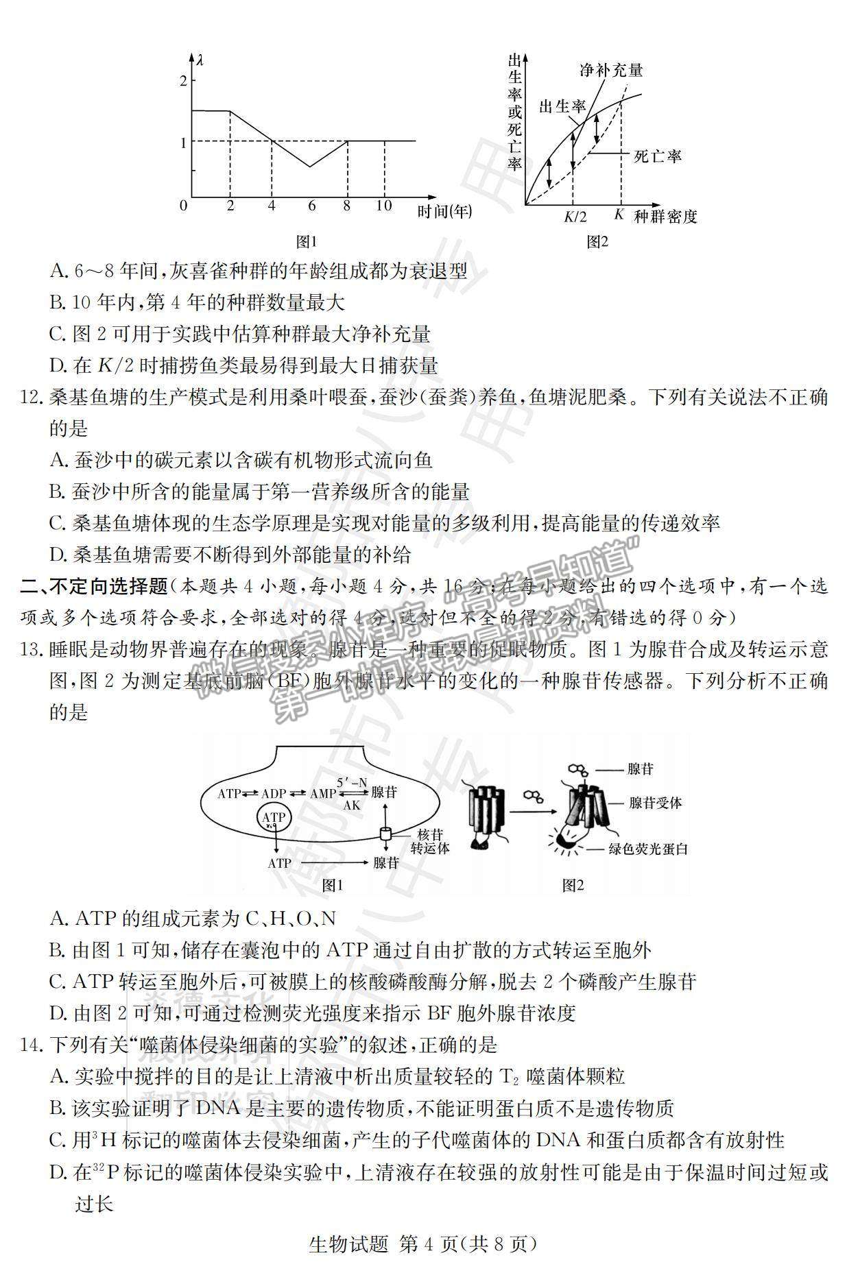 2022湖南衡陽(yáng)八中高三12月聯(lián)考生物試題及參考答案