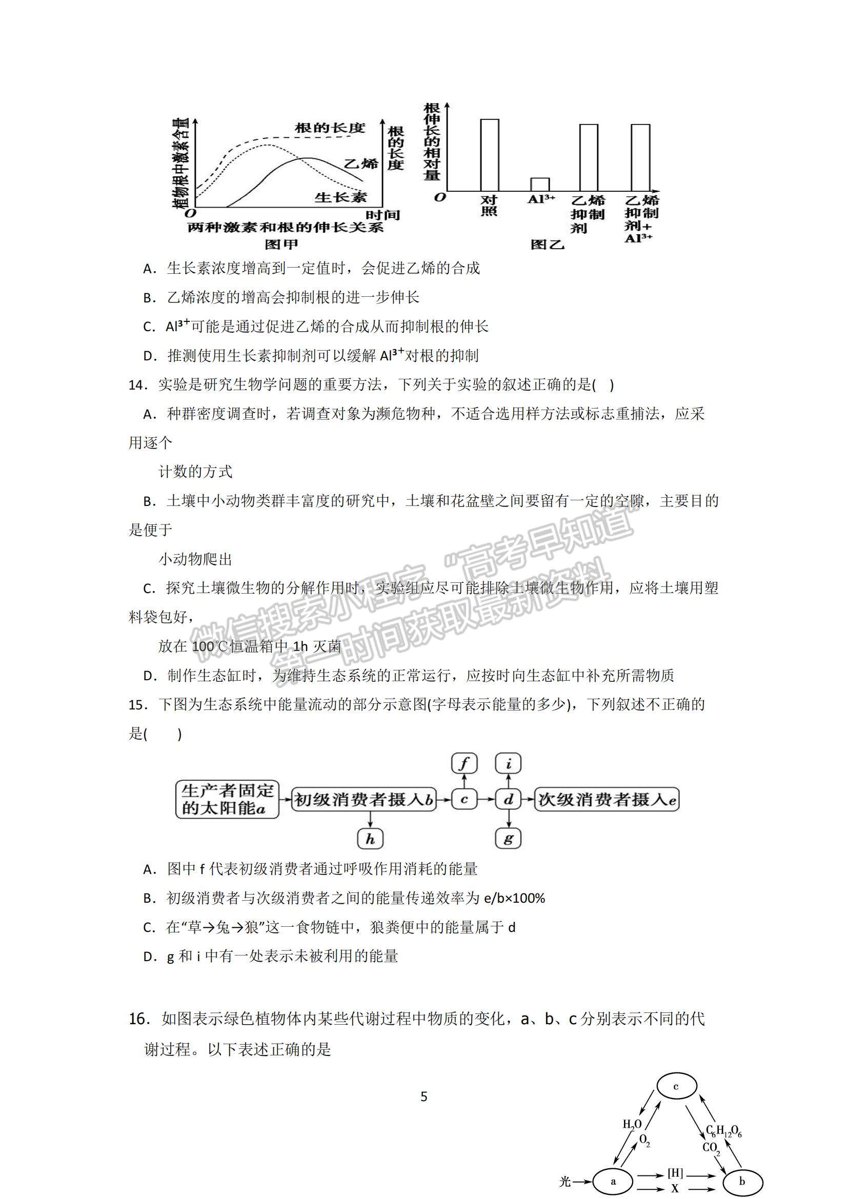 2022河南重點高中高三上學期階段性調(diào)研聯(lián)考生物試題及參考答案