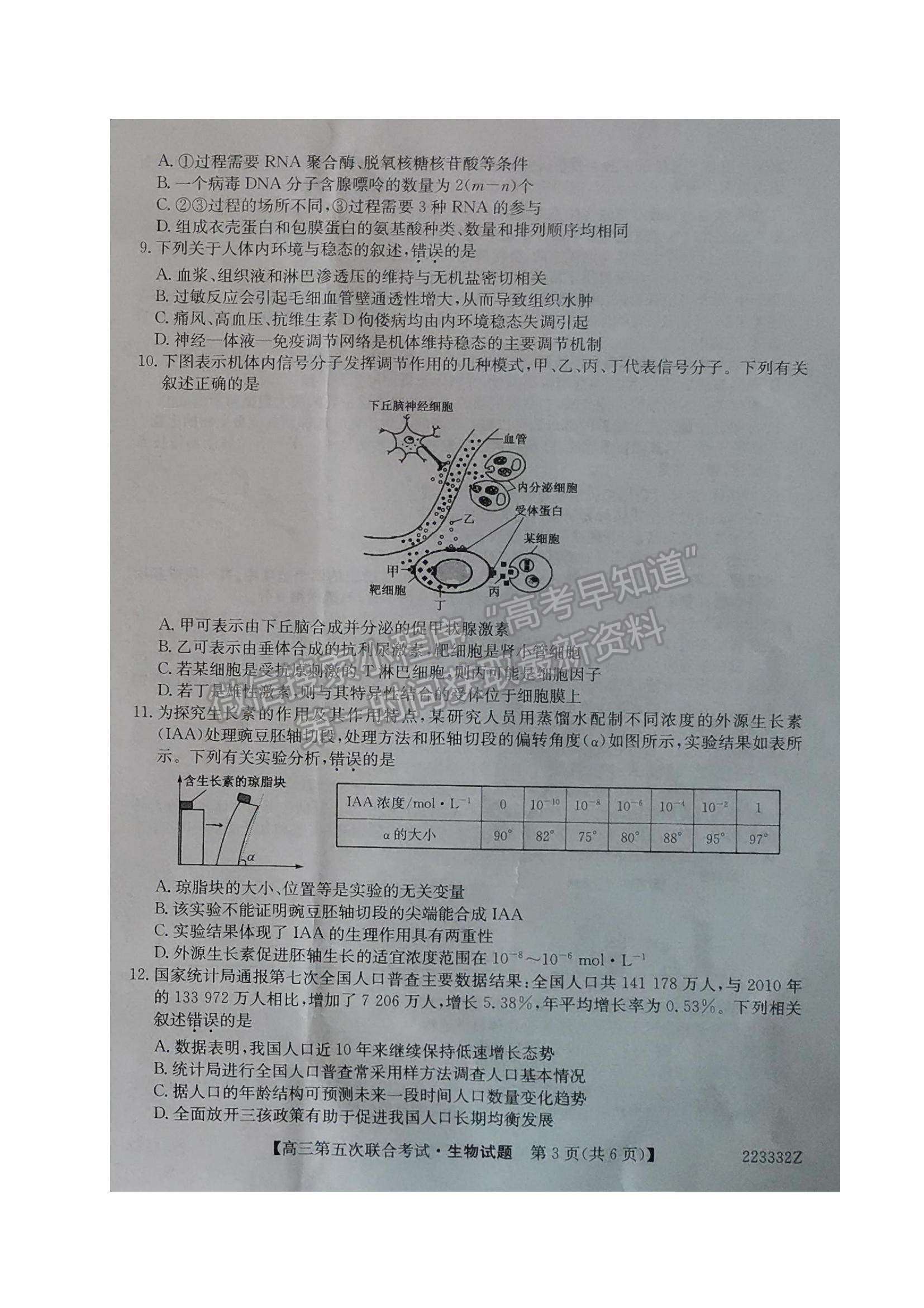 2022遼寧名校高三第五次聯(lián)合考試生物試題及參考答案