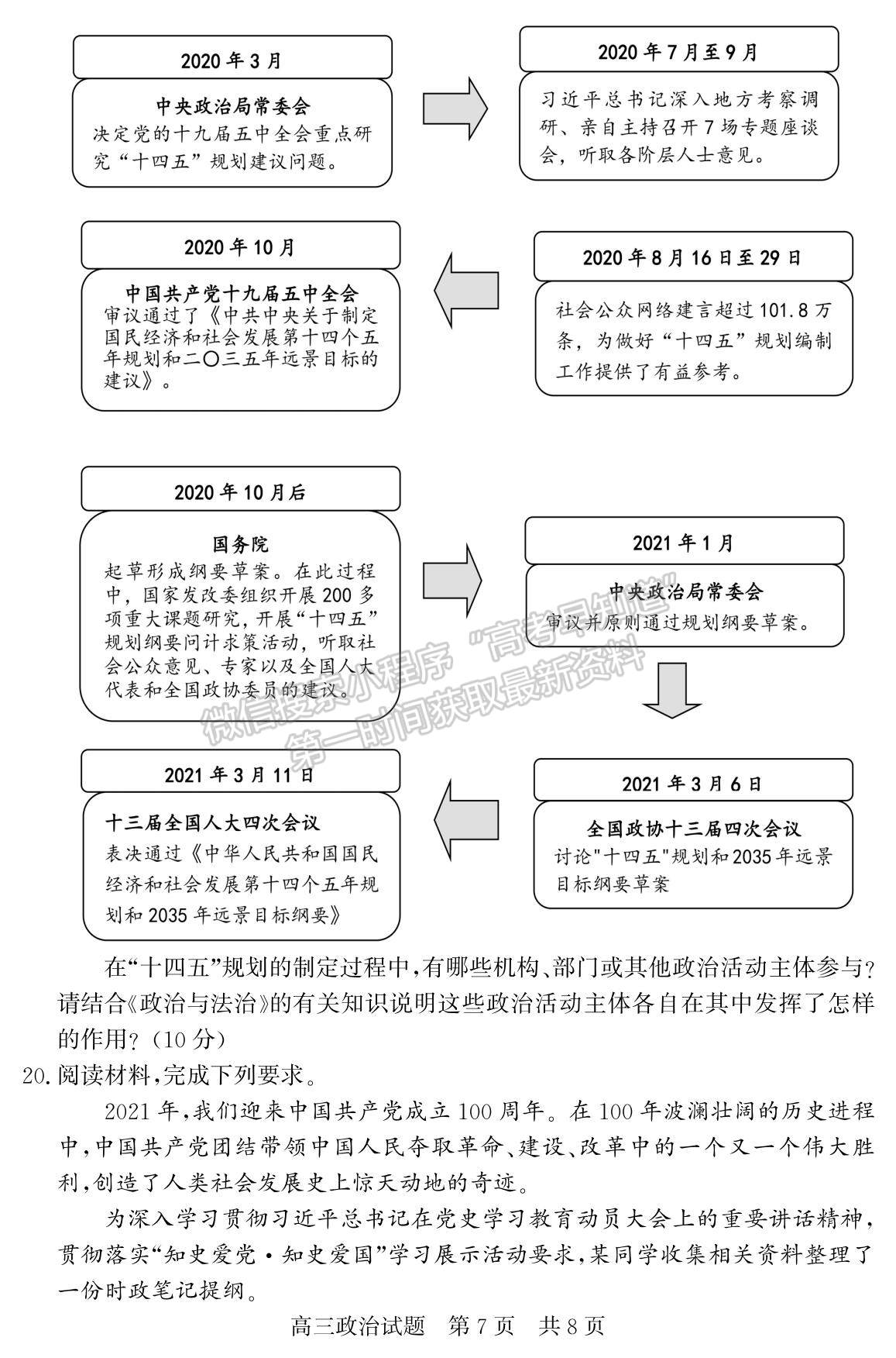 2022山東省濟南市章丘四中高三12月月考政治試題及參考答案