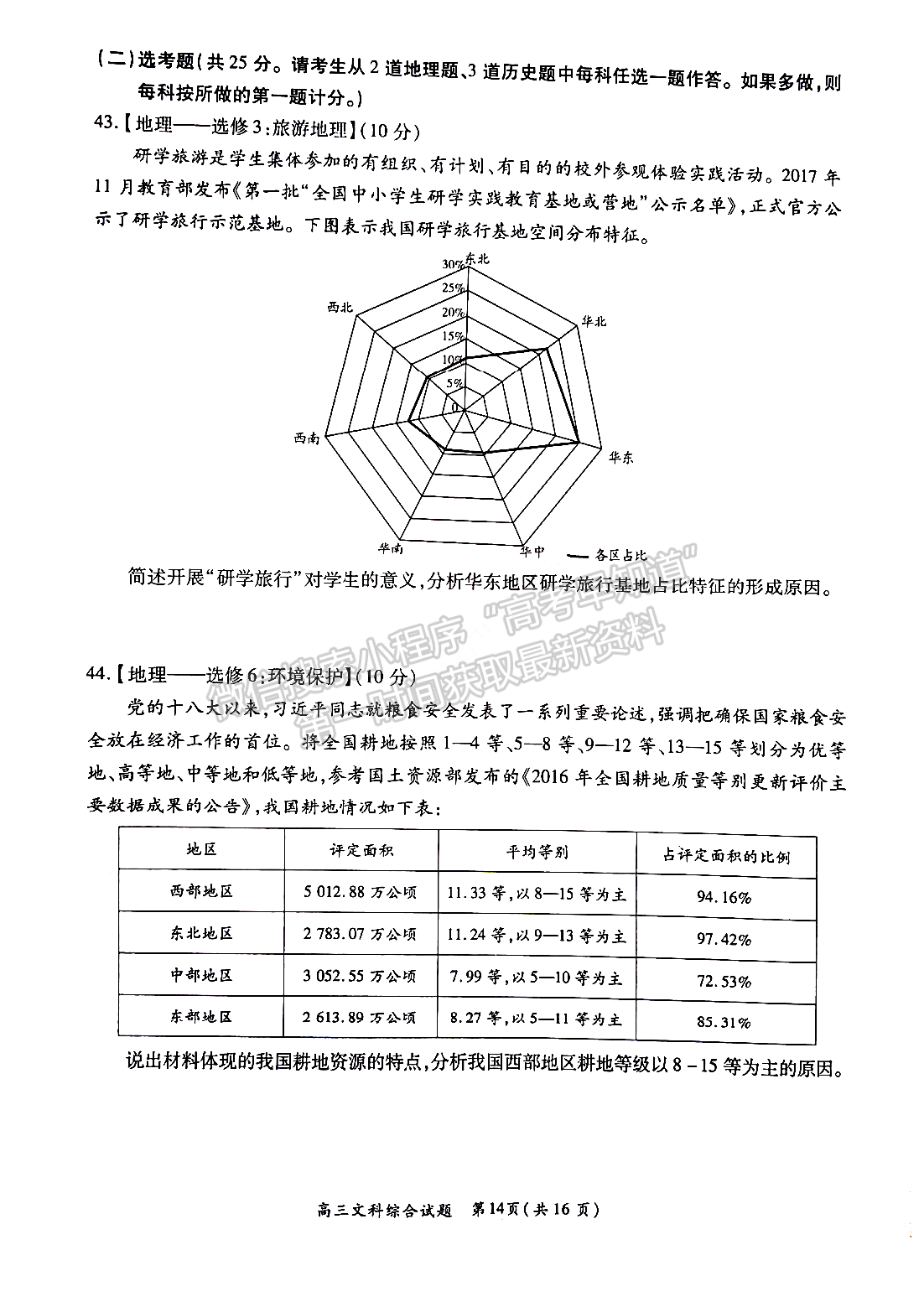 2022中原名校聯(lián)盟一輪質檢文綜試題及參考答案