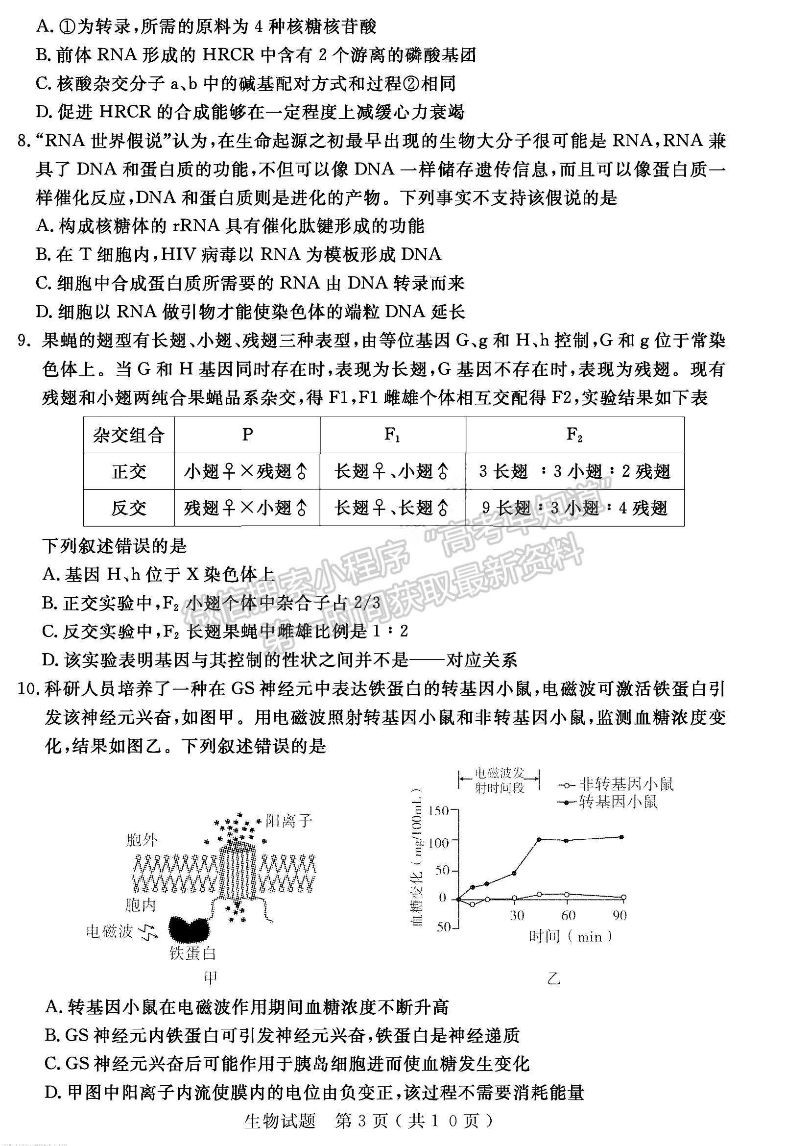 2022山東濟(jì)寧高三期末考試 生物 試題及參考答案