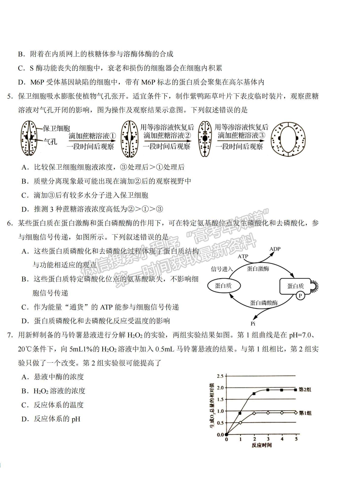 2022吉林省長(zhǎng)春市東北師大附中高三第三次摸底考試生物試題及參考答案