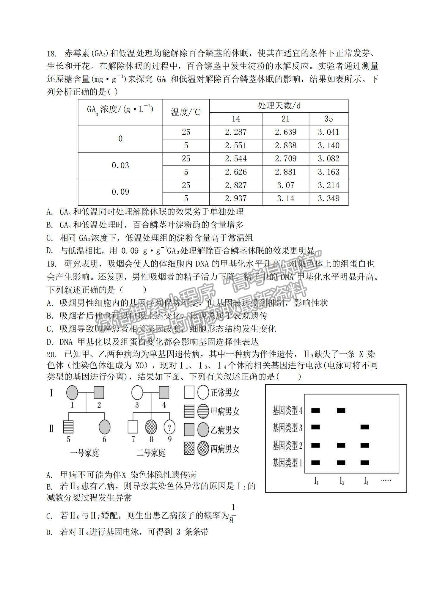 2022遼寧大連八中高三上學(xué)期期中考試生物試題及參考答案