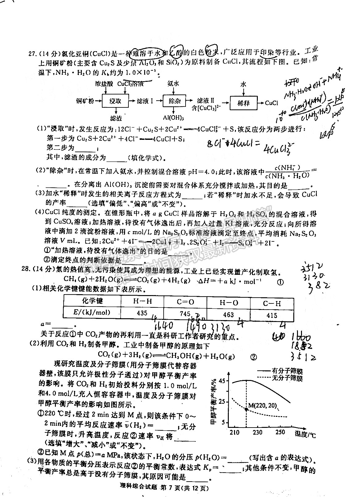 2022四川省廣安/眉山/遂寧/雅安/內(nèi)江等六市診斷性考試?yán)砜凭C合試題及答案