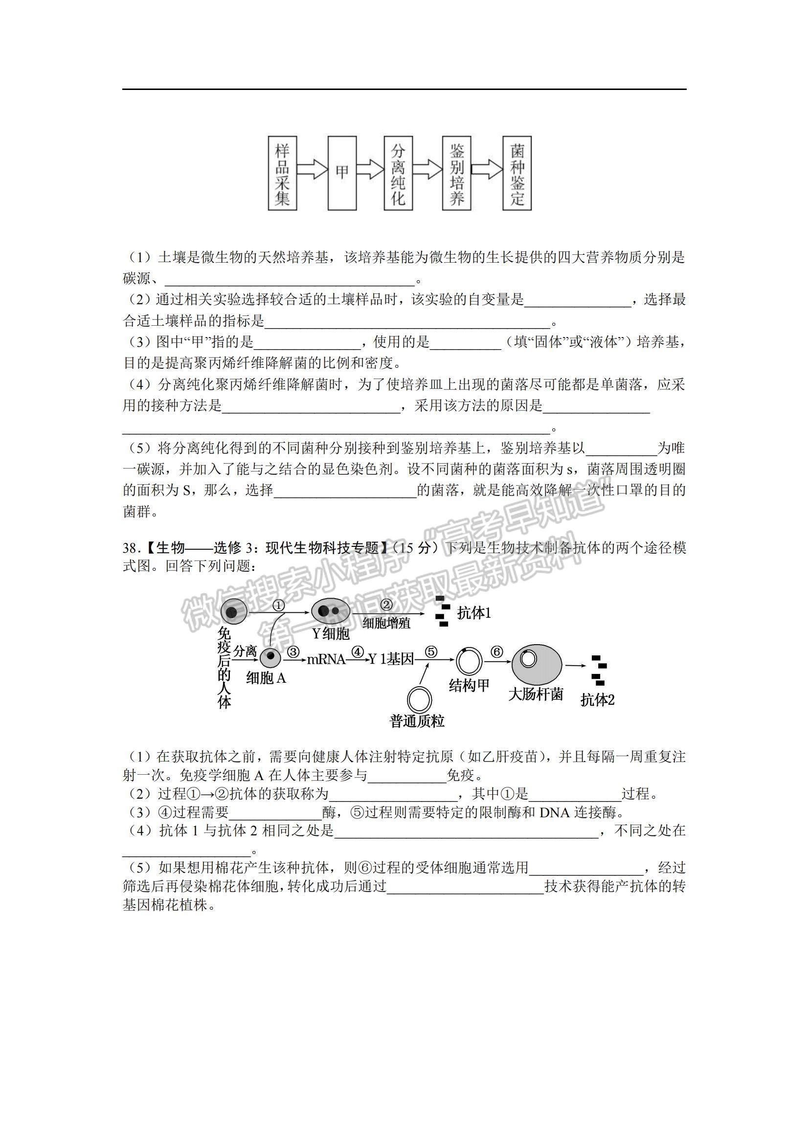 2022吉林省長春十一中高三上學期第二學程考試理綜試題及參考答案