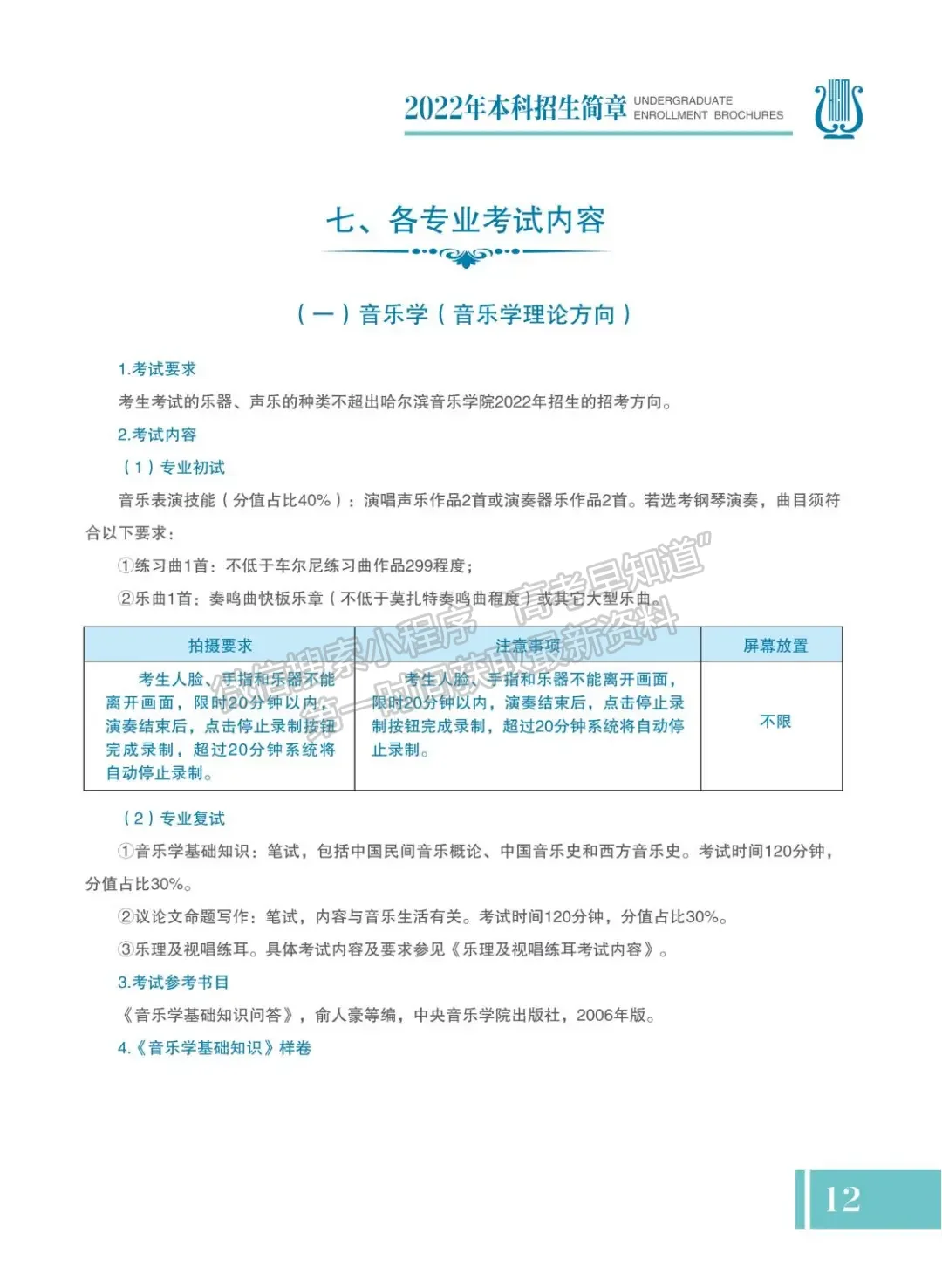 哈爾濱音樂學(xué)院2022年本科招生簡(jiǎn)章