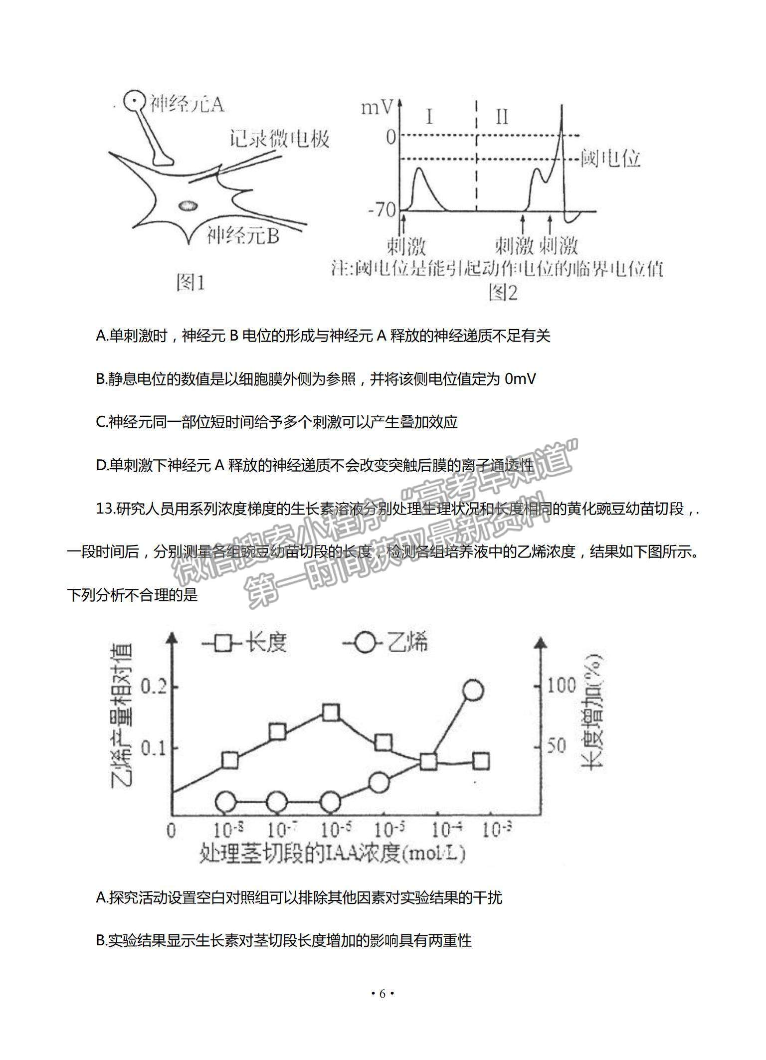 2022江蘇省高郵市高三12月學(xué)情調(diào)研考試生物試題及參考答案