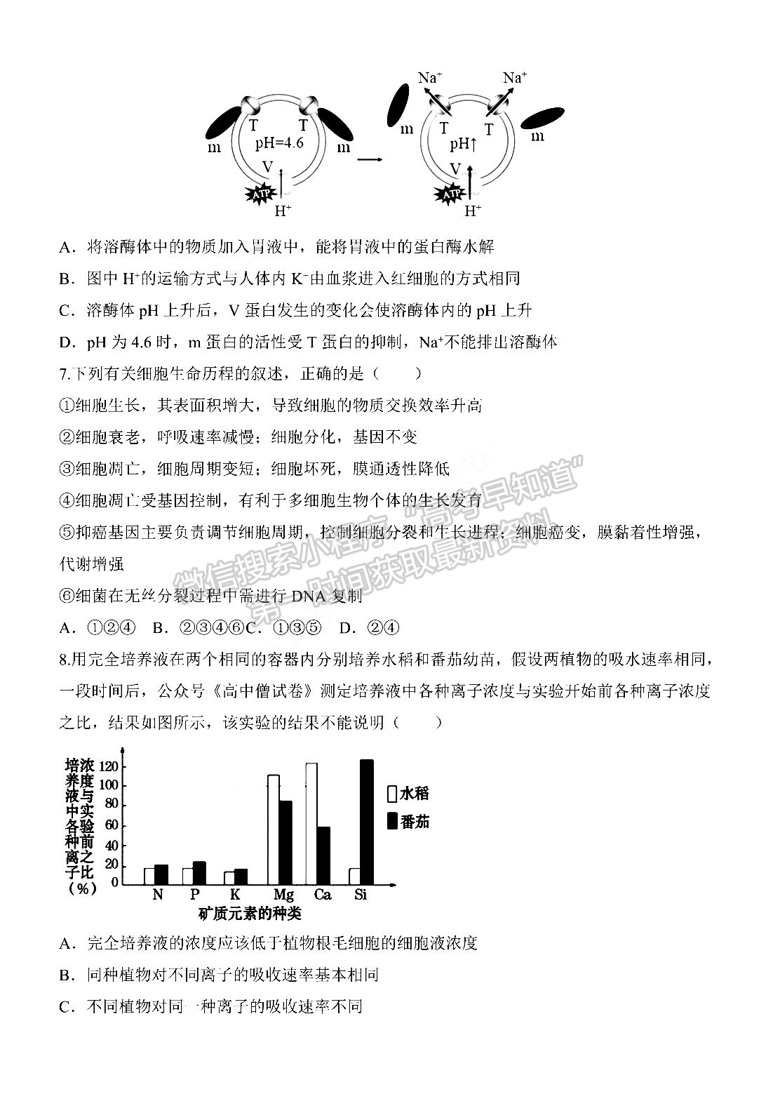 2022河南省重點高中高三上學(xué)期階段性調(diào)研聯(lián)考二生物試卷及參考答案