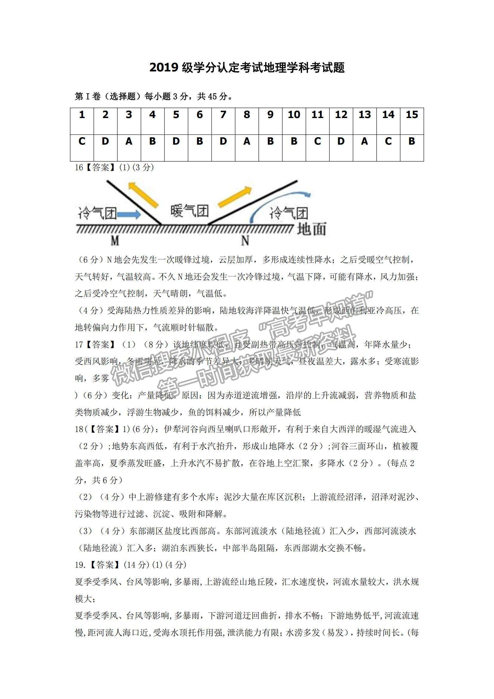 2022山東師范大學(xué)附屬中學(xué)高三上學(xué)期期中考試地理試題及參考答案