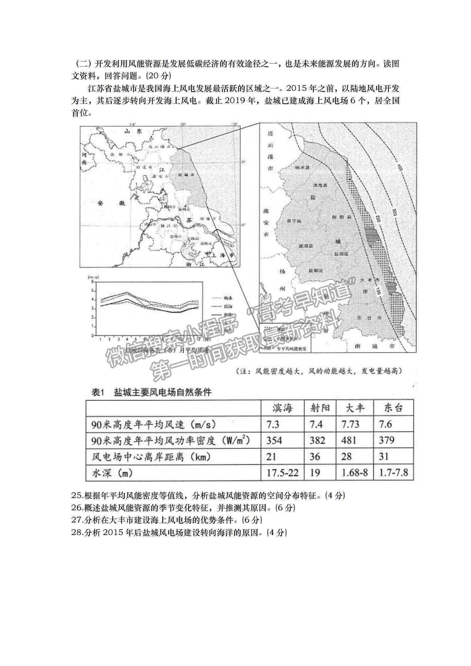 2022上海市嘉定區(qū)高三第一次質(zhì)量調(diào)研（一模）地理試題及參考答案