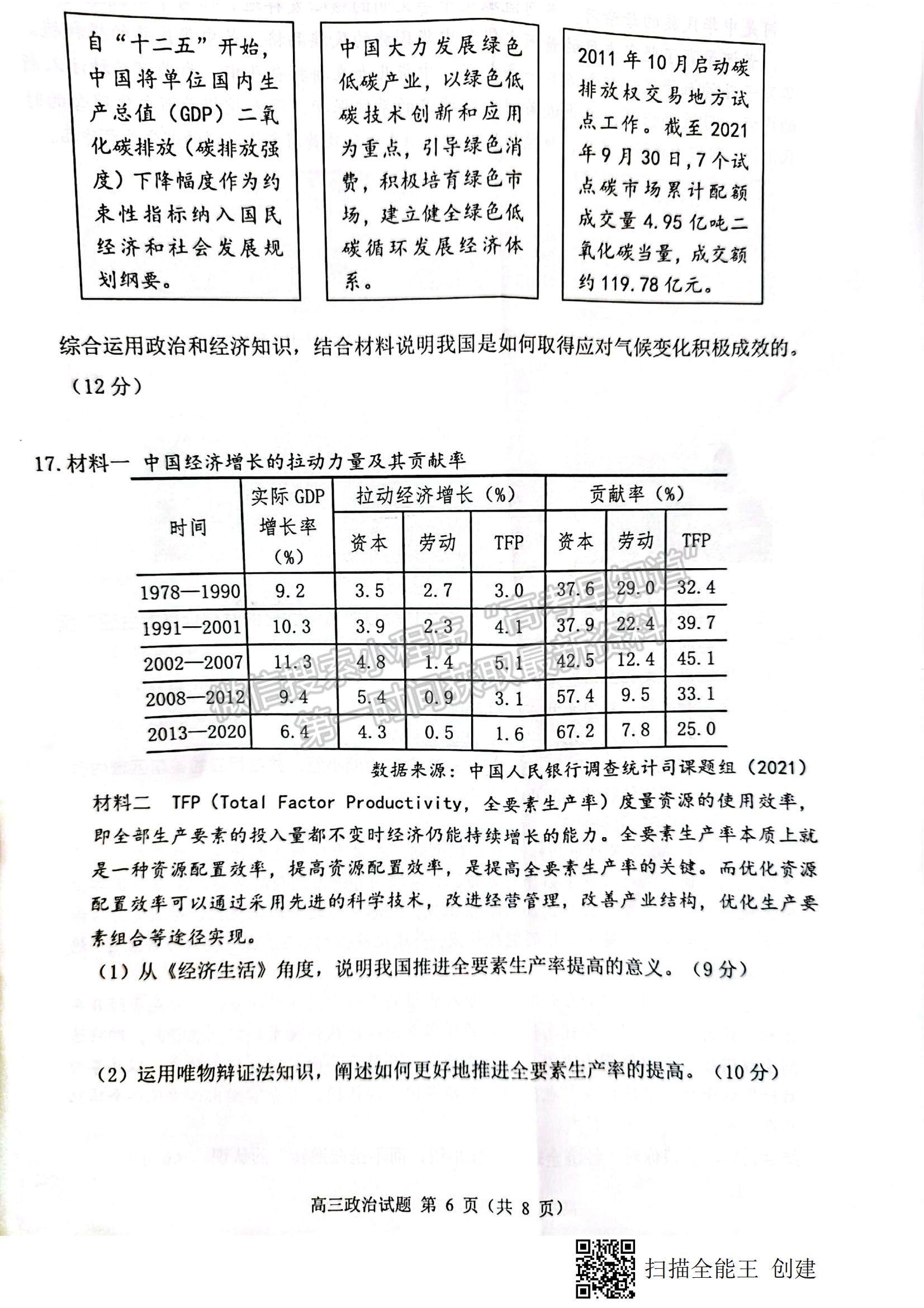 2022江蘇省徐州市高三上學(xué)期期中抽測政治試題及參考答案