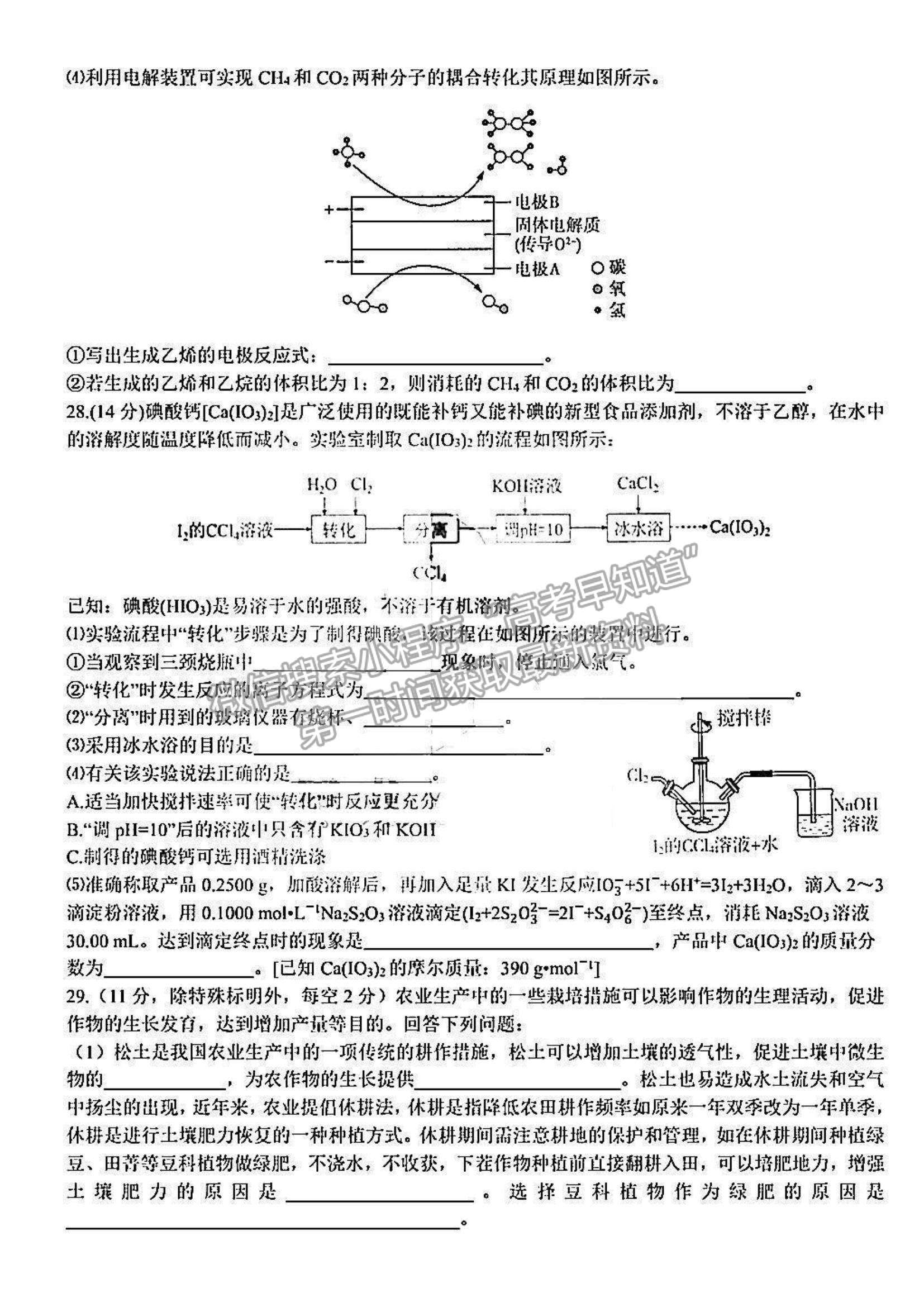 2022黑龍江省哈三中高三期末考試理綜試題及參考答案