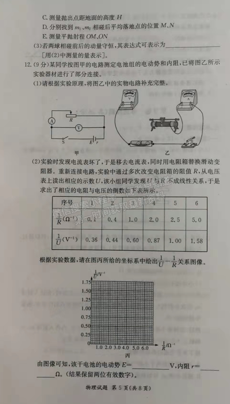 2021-2022學(xué)年湖南省名校聯(lián)考聯(lián)合體高二元月期末考物理試題及答案