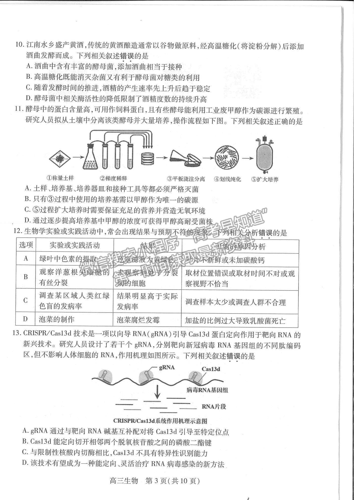 2022江蘇省蘇州市高三上學(xué)期期中調(diào)研測試生物試題及參考答案