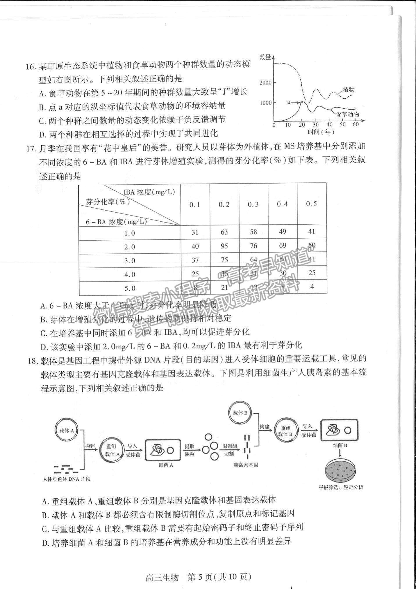 2022江蘇省蘇州市高三上學(xué)期期中調(diào)研測試生物試題及參考答案