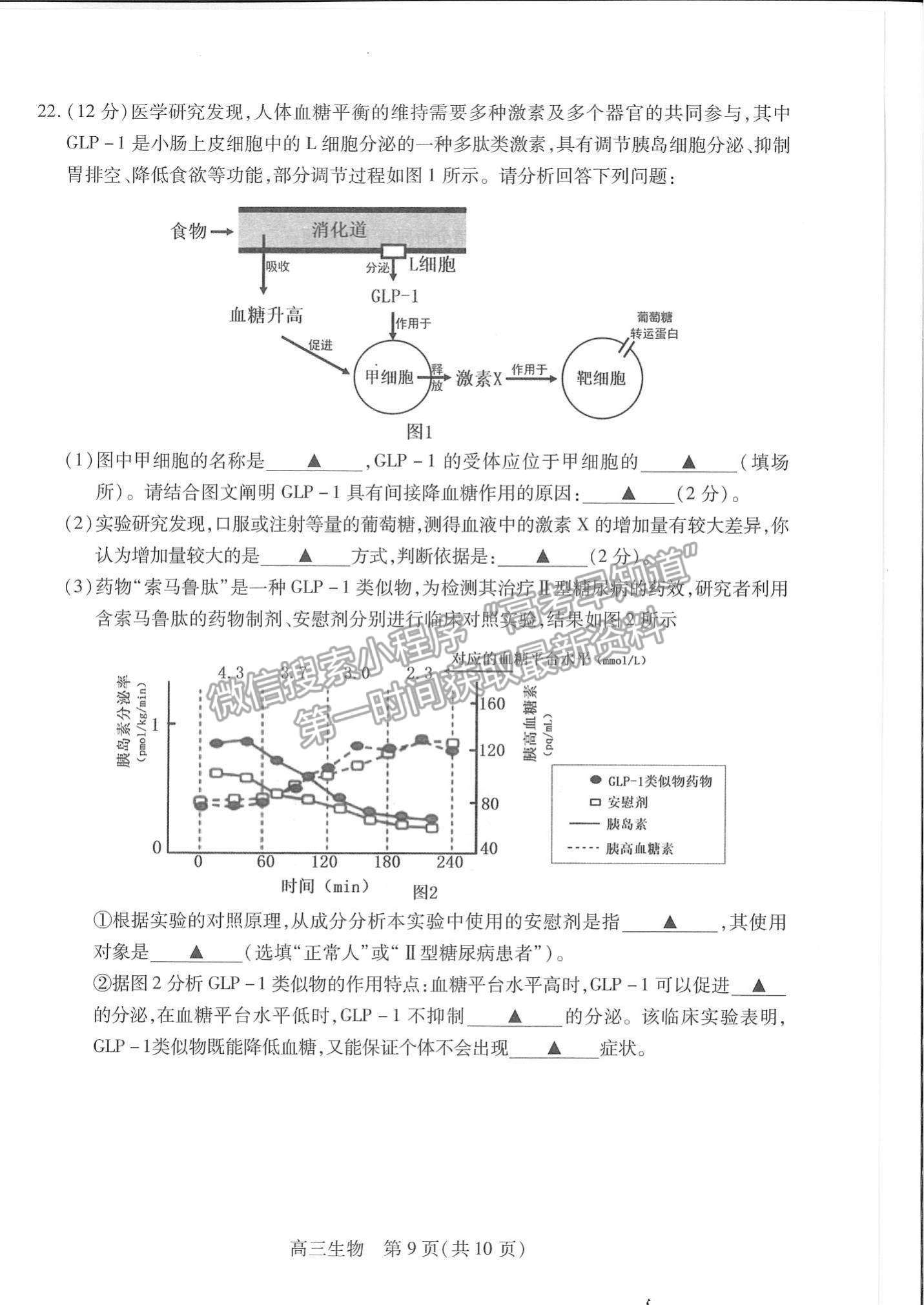 2022江蘇省蘇州市高三上學(xué)期期中調(diào)研測試生物試題及參考答案