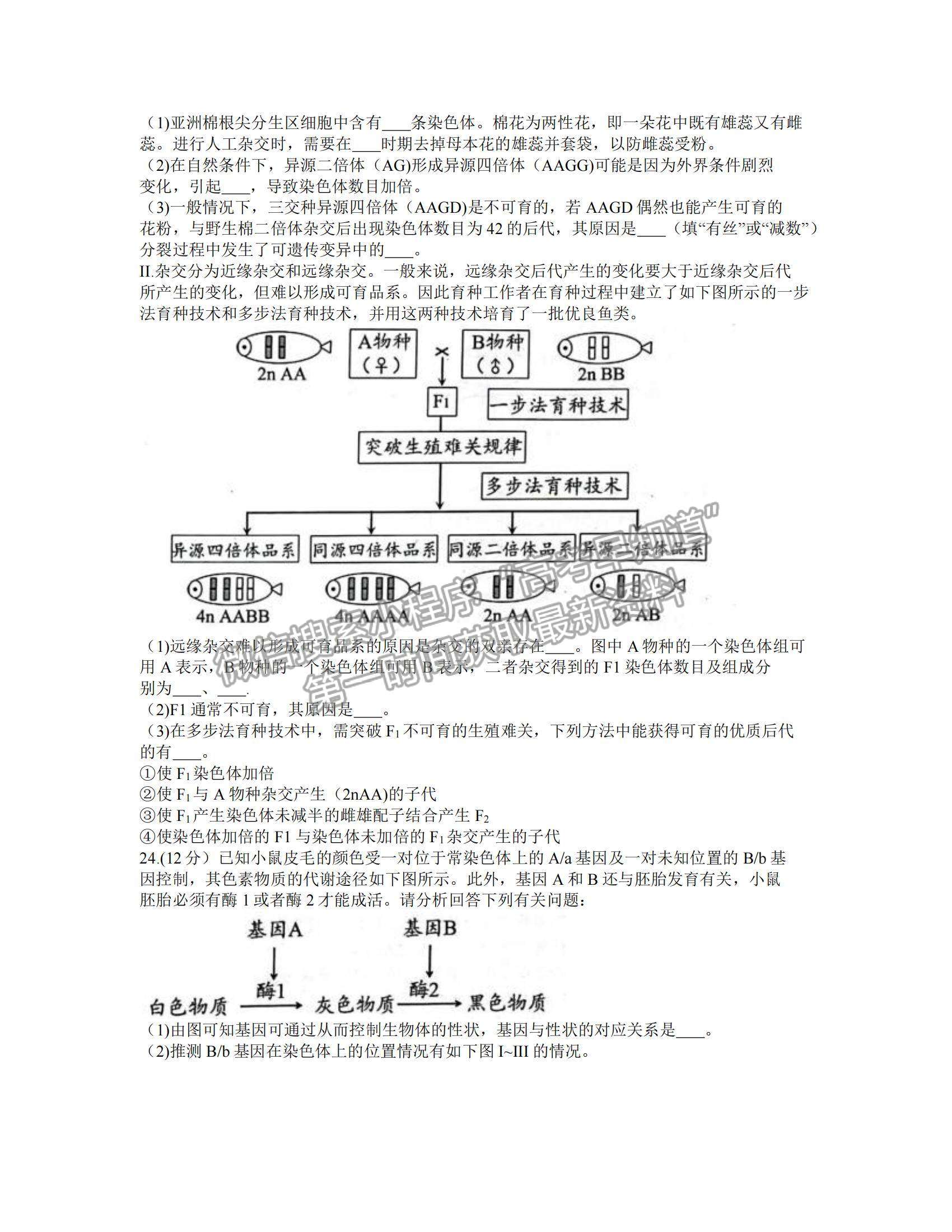 2022江蘇省揚(yáng)州市高三上學(xué)期期中考試生物試題及參考答案