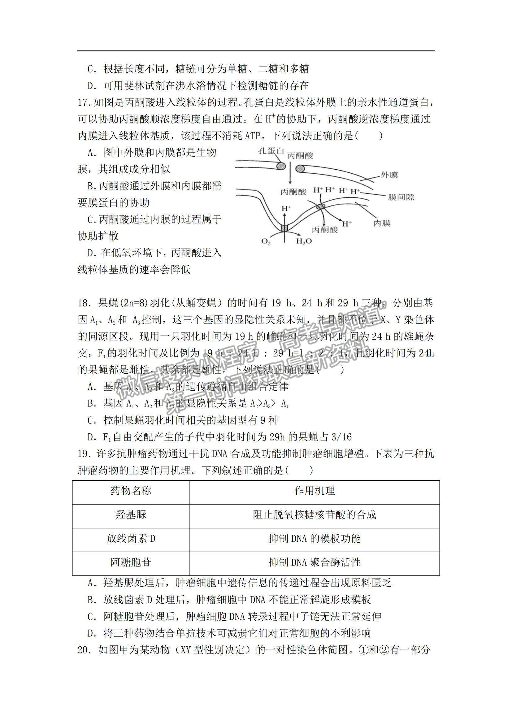 2022遼寧六校高三上學期期中聯(lián)考生物試題及參考答案