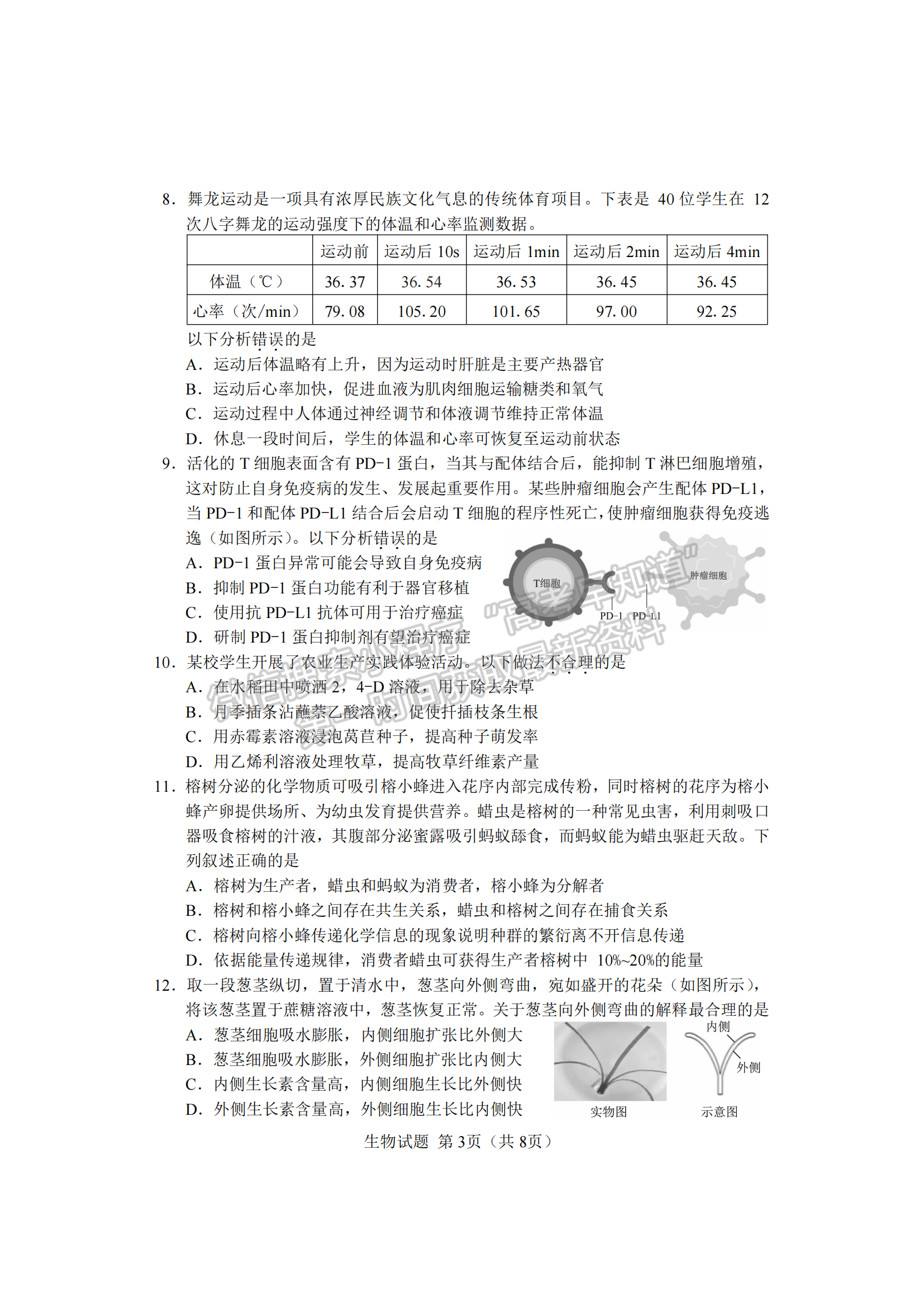 2022屆湖南懷化、長沙高三新高考適應(yīng)性考試生物試題及答案