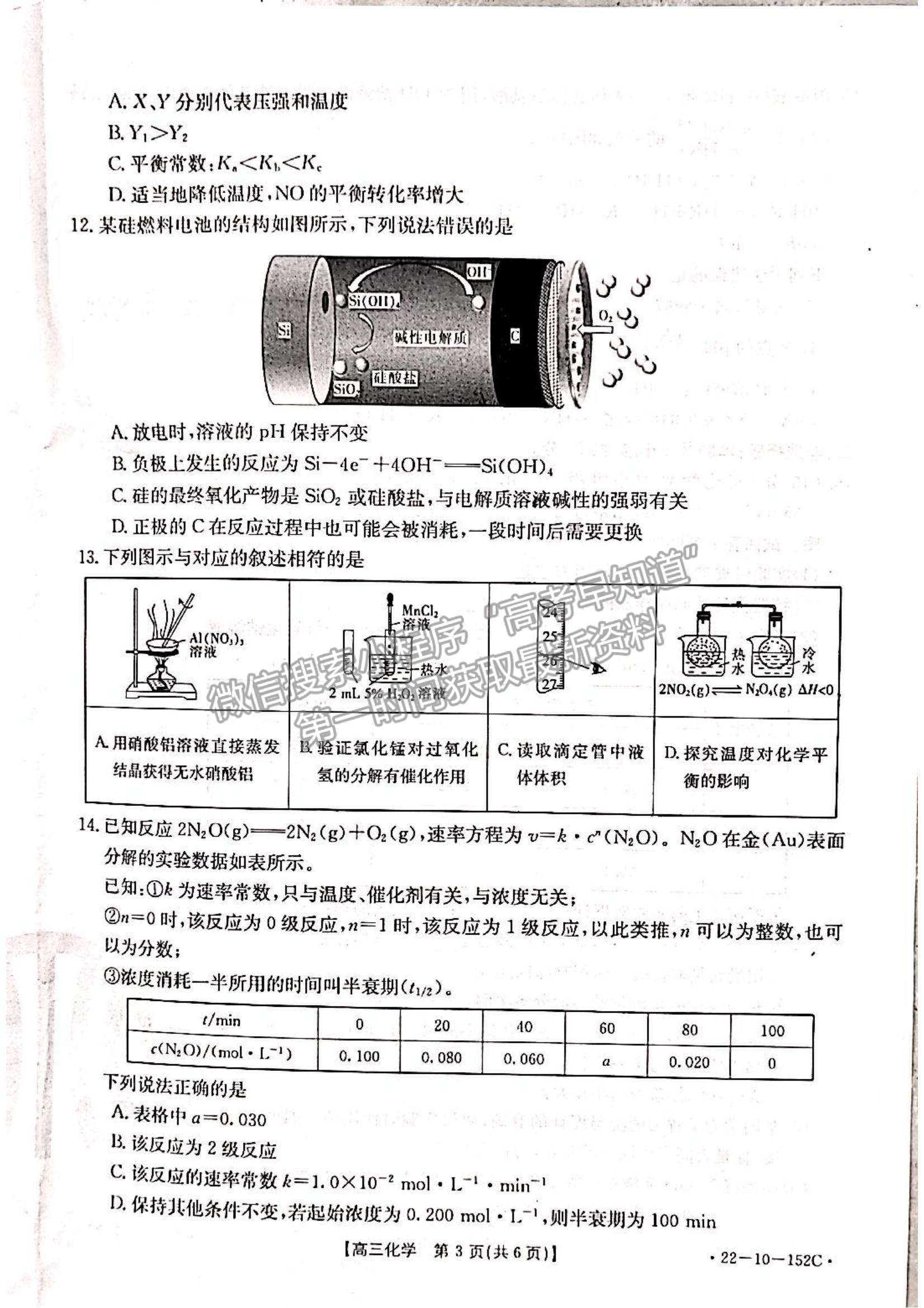 2022遼寧省葫蘆島市協(xié)作校高三11月第二次聯(lián)考（22-10-152C）化學(xué)試題及參考答案