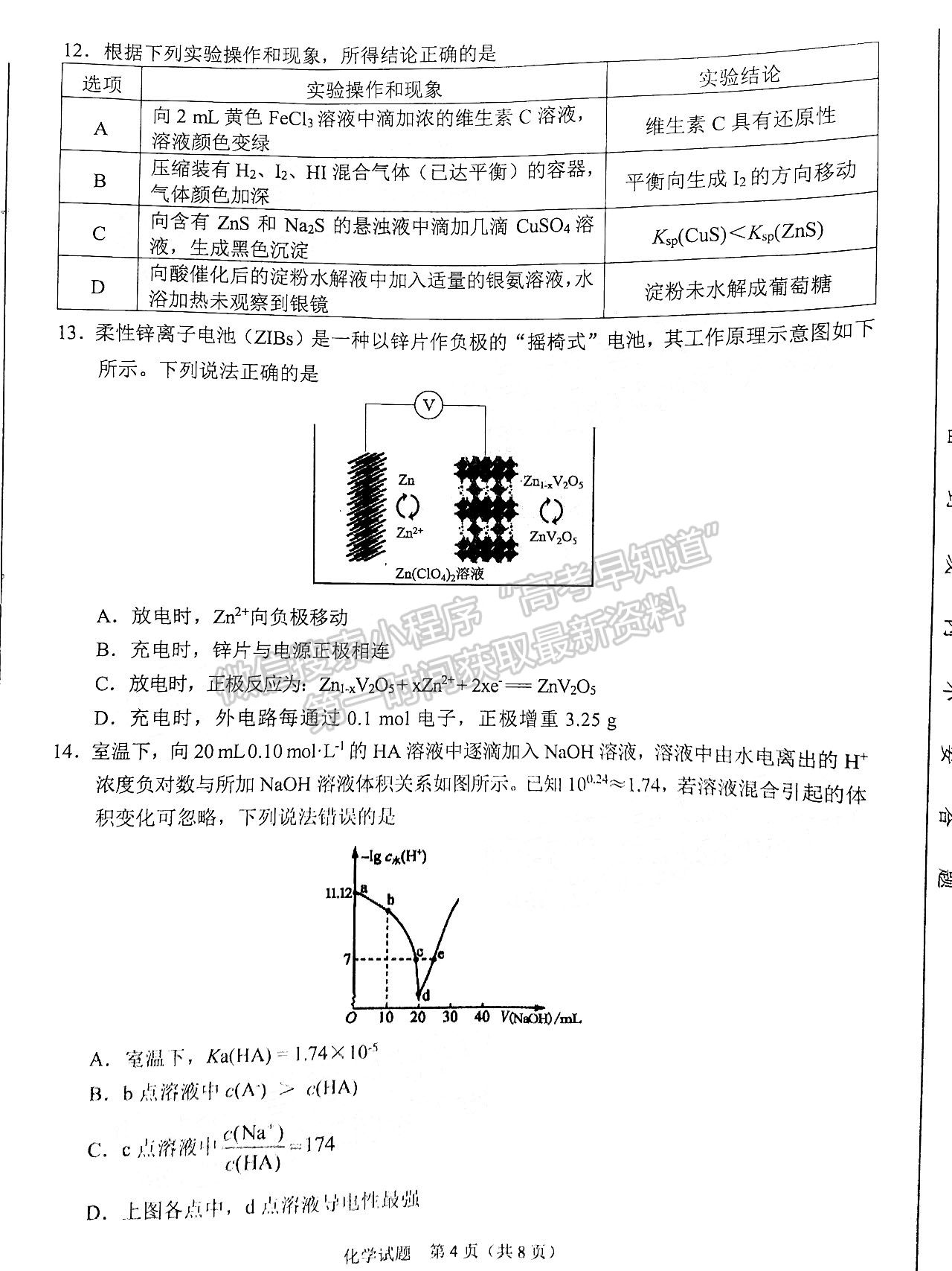 2022安徽合肥一?；瘜W(xué)試卷及答案