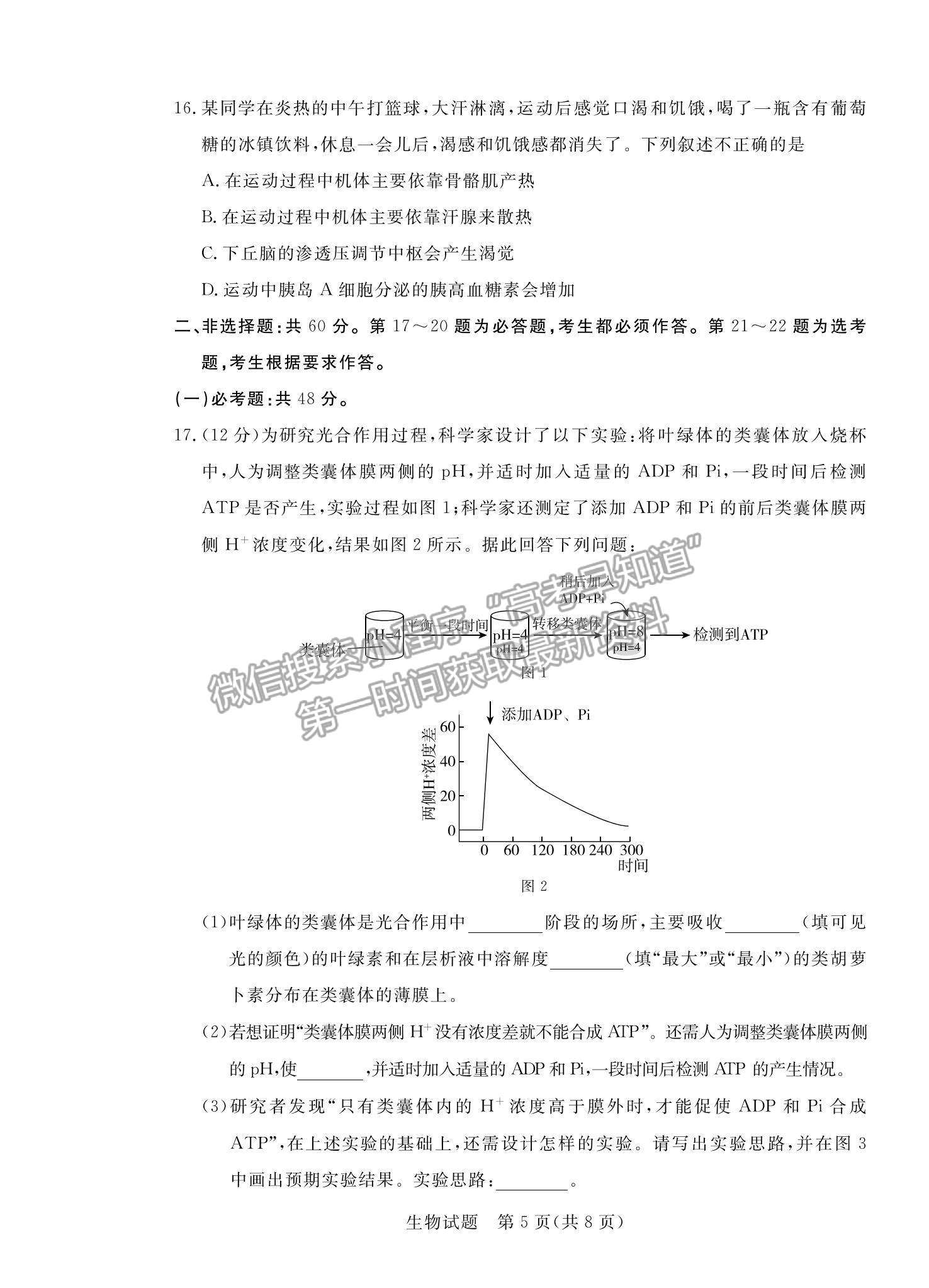 2022廣東省肇慶市高三二模生物試題及參考答案