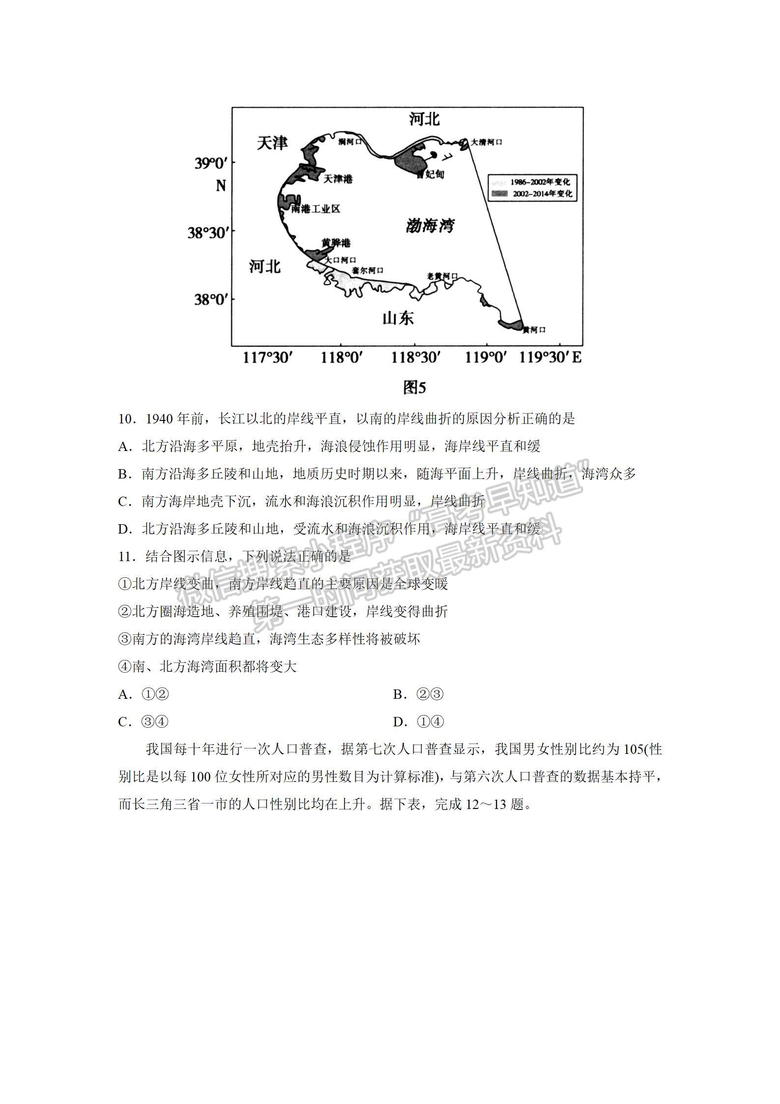 山東省實(shí)驗(yàn)中學(xué)2022屆高三第三次診斷考試 地理試題及參考答案