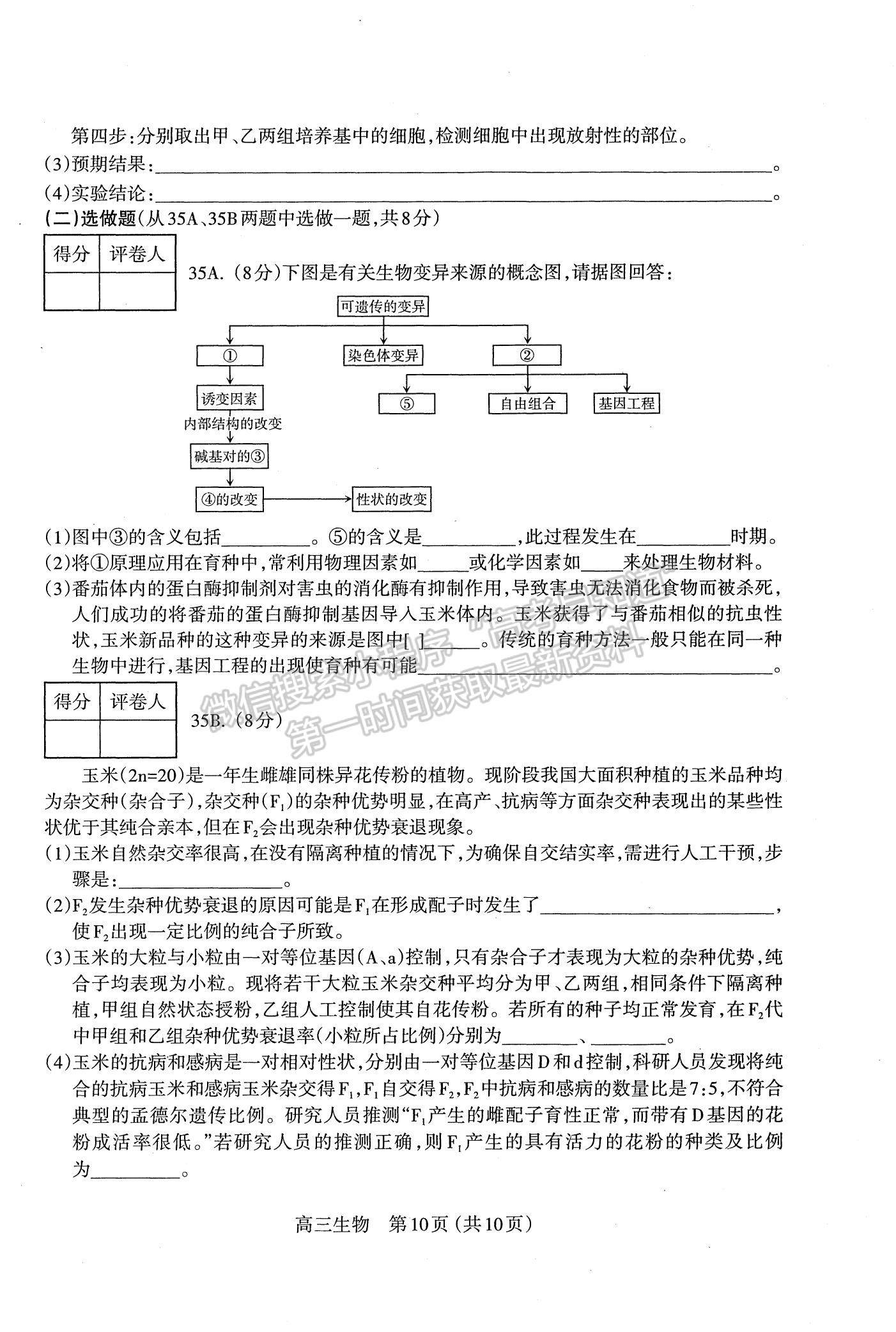 2022山西太原高三上學(xué)期期末考試生物試題及參考答案