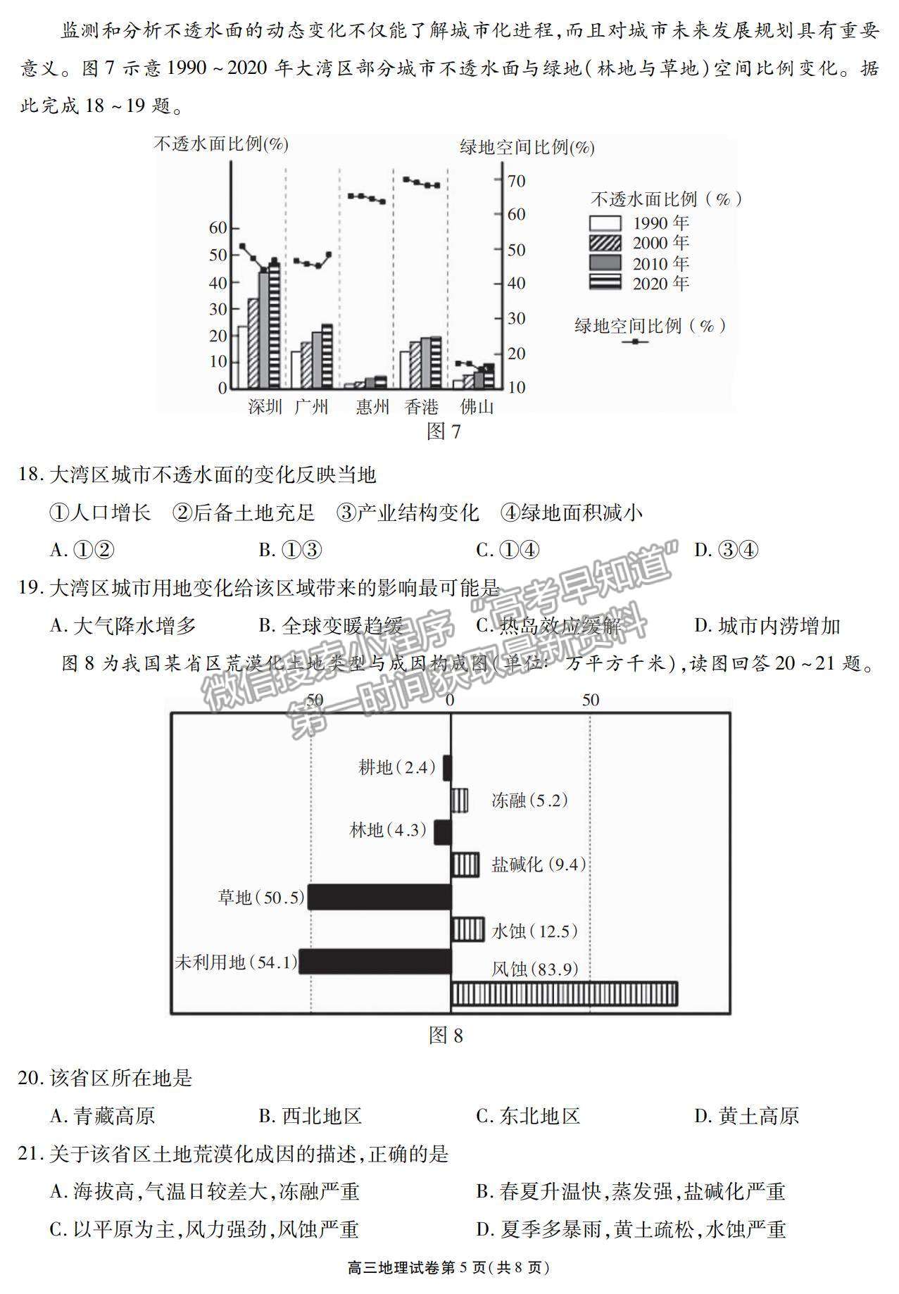 2022江蘇省無錫市高三上學期期終調研考試地理試題及參考答案