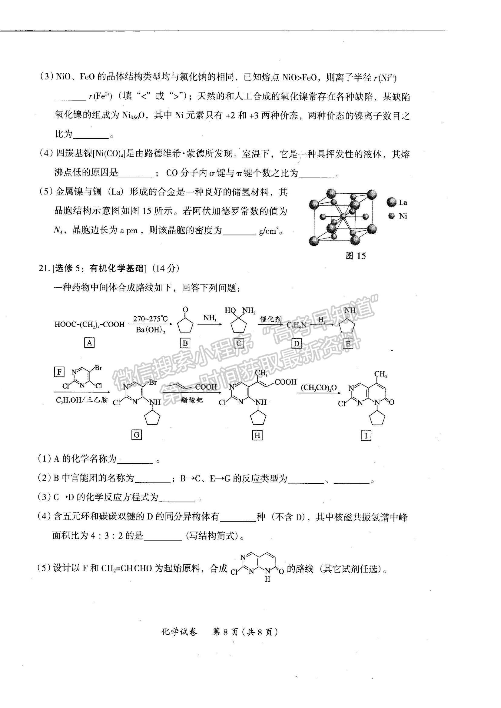 2022廣東省茂名市高三一?；瘜W(xué)試題及參考答案