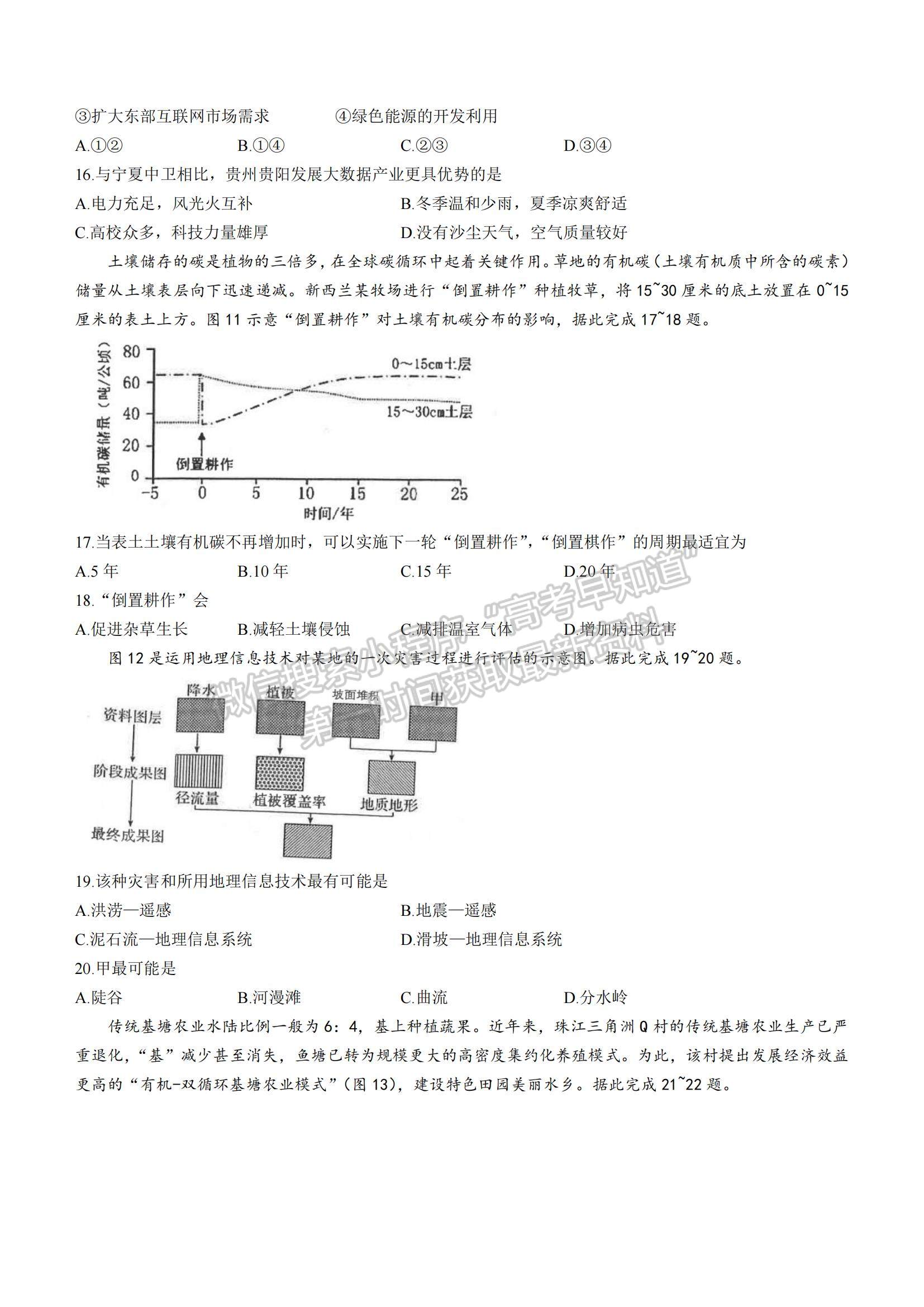 2022江蘇省蘇州市高三上學(xué)期學(xué)業(yè)質(zhì)量陽光指標(biāo)調(diào)研地理試題及參考答案