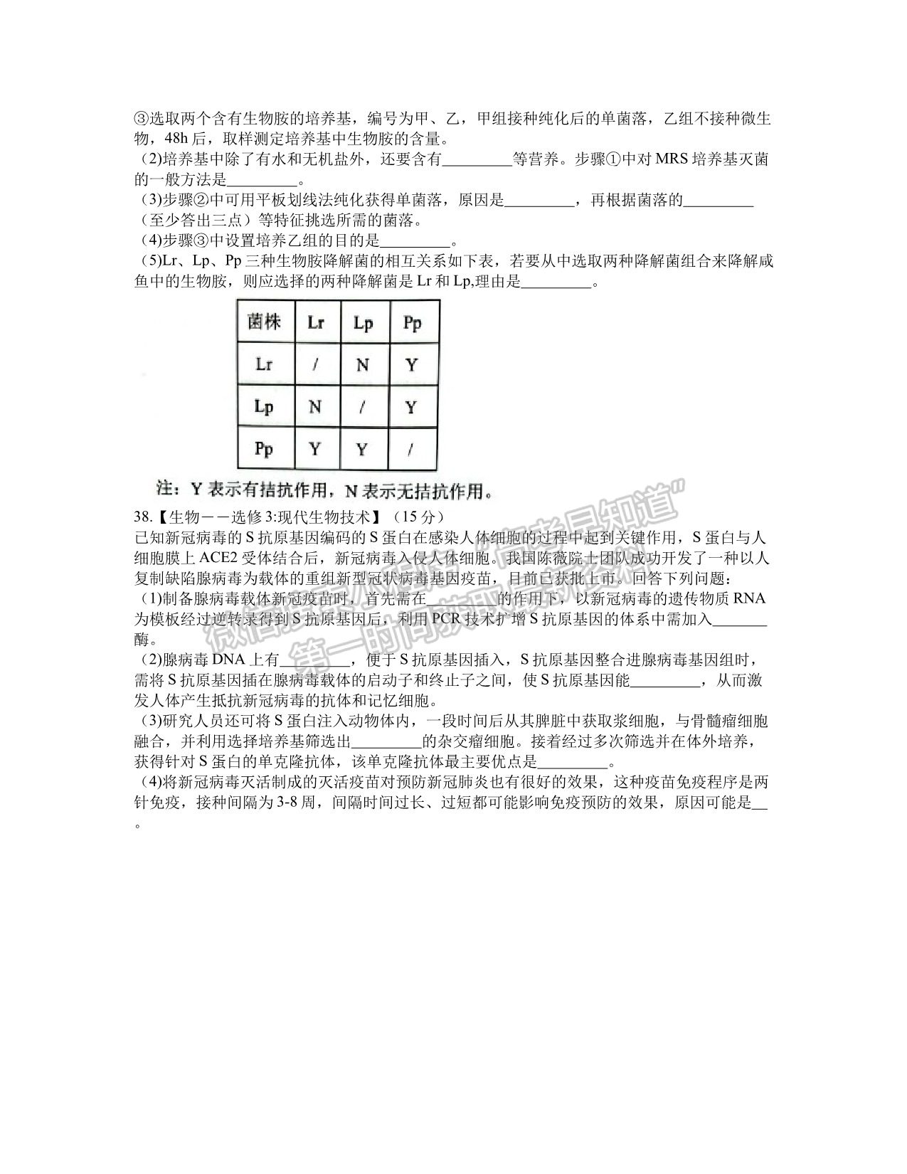 江西省重點中學協(xié)作體2022屆高三第一次聯(lián)考理綜試卷及參考答案 ?