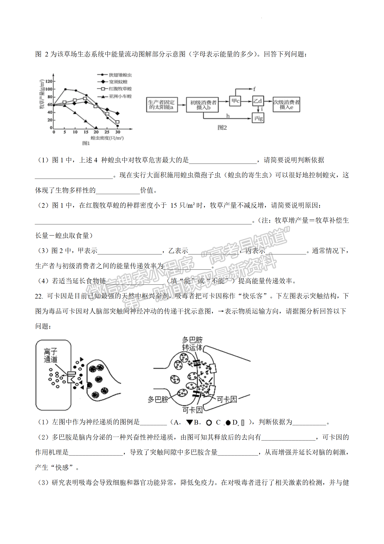 2022屆江蘇省揚州中學高三下學期開學考試生物試題及答案