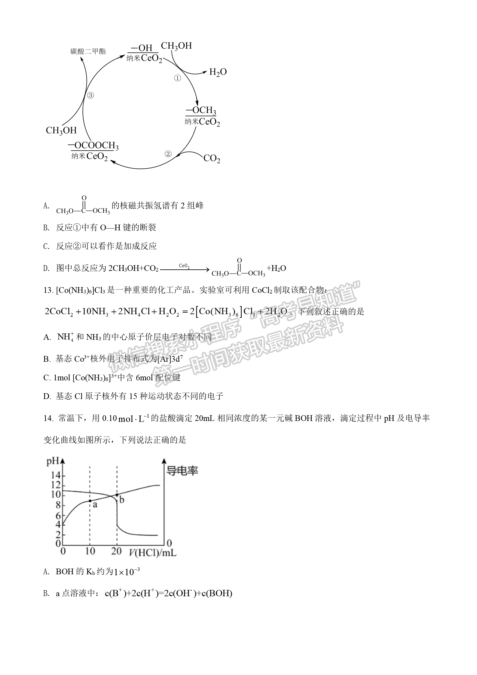 2022湖北新高考聯(lián)考協(xié)作體2月聯(lián)考化學(xué)試卷及答案