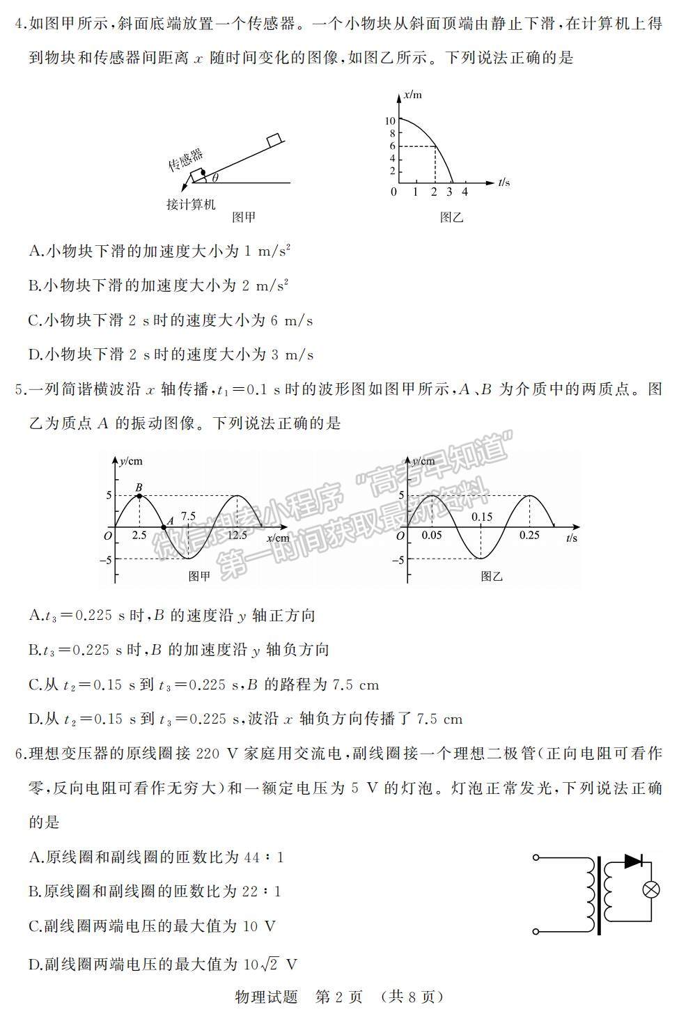 2022屆山東省濟(jì)南十一校高三2月聯(lián)考物理試題及參考答案