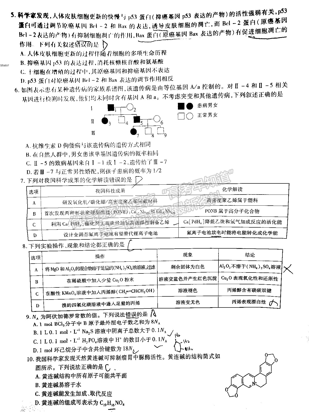 2022江西穩(wěn)派/智慧上進(jìn)高三2月聯(lián)考理綜試題及參考答案 