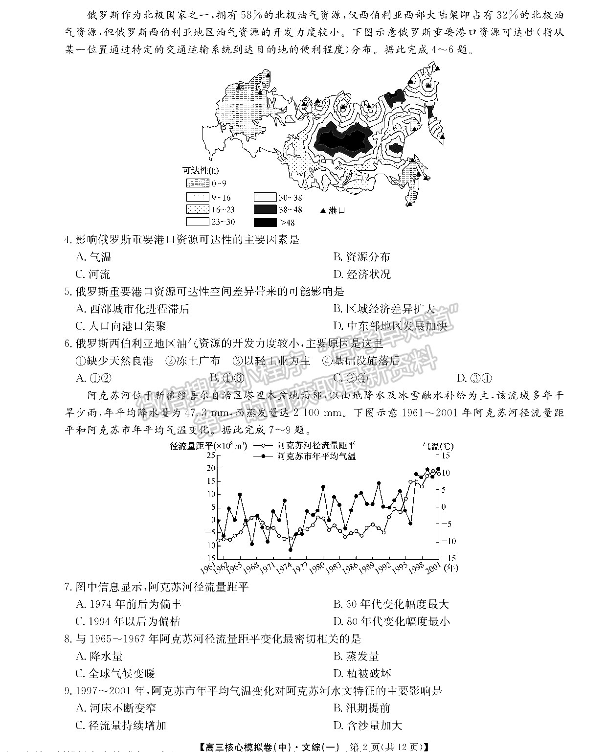 2022江西南昌高三下學(xué)期核心模擬卷（中）文綜試卷及參考答案