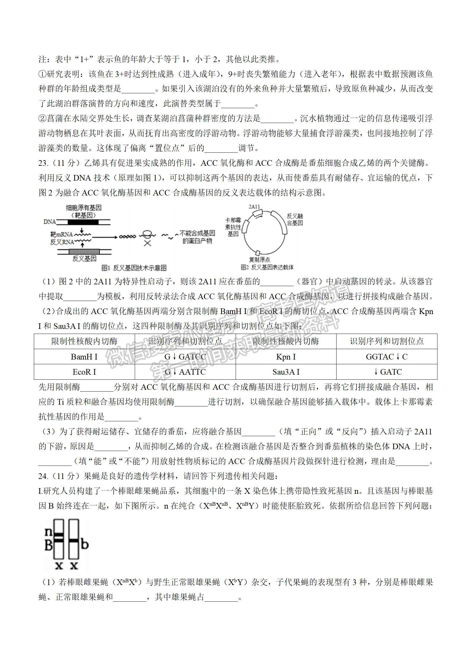 2022屆江蘇省淮陰中學(xué)、姜堰中學(xué)、蘇州中學(xué)、海門中學(xué)高三下學(xué)期期初考生物試題及答案