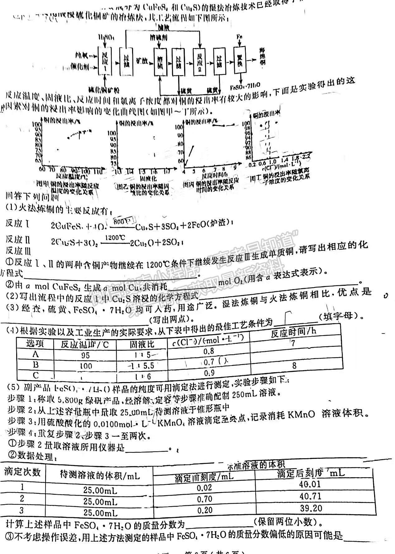 2022河南信陽二?；瘜W(xué)試題及參考答案