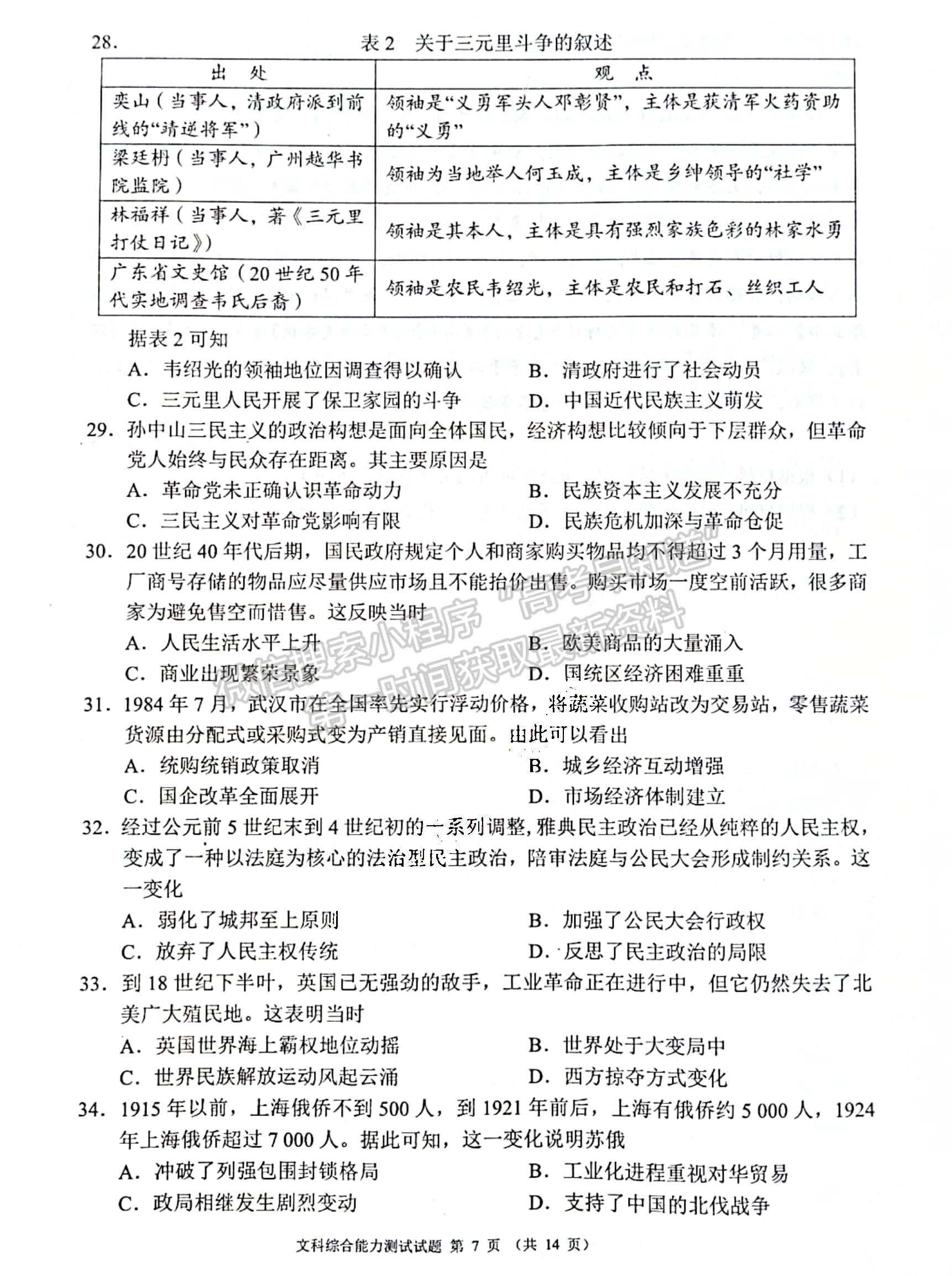 2022四川省大數(shù)據(jù)精準教學聯(lián)盟2019級高三第一次統(tǒng)一監(jiān)測文科綜合試卷及答案